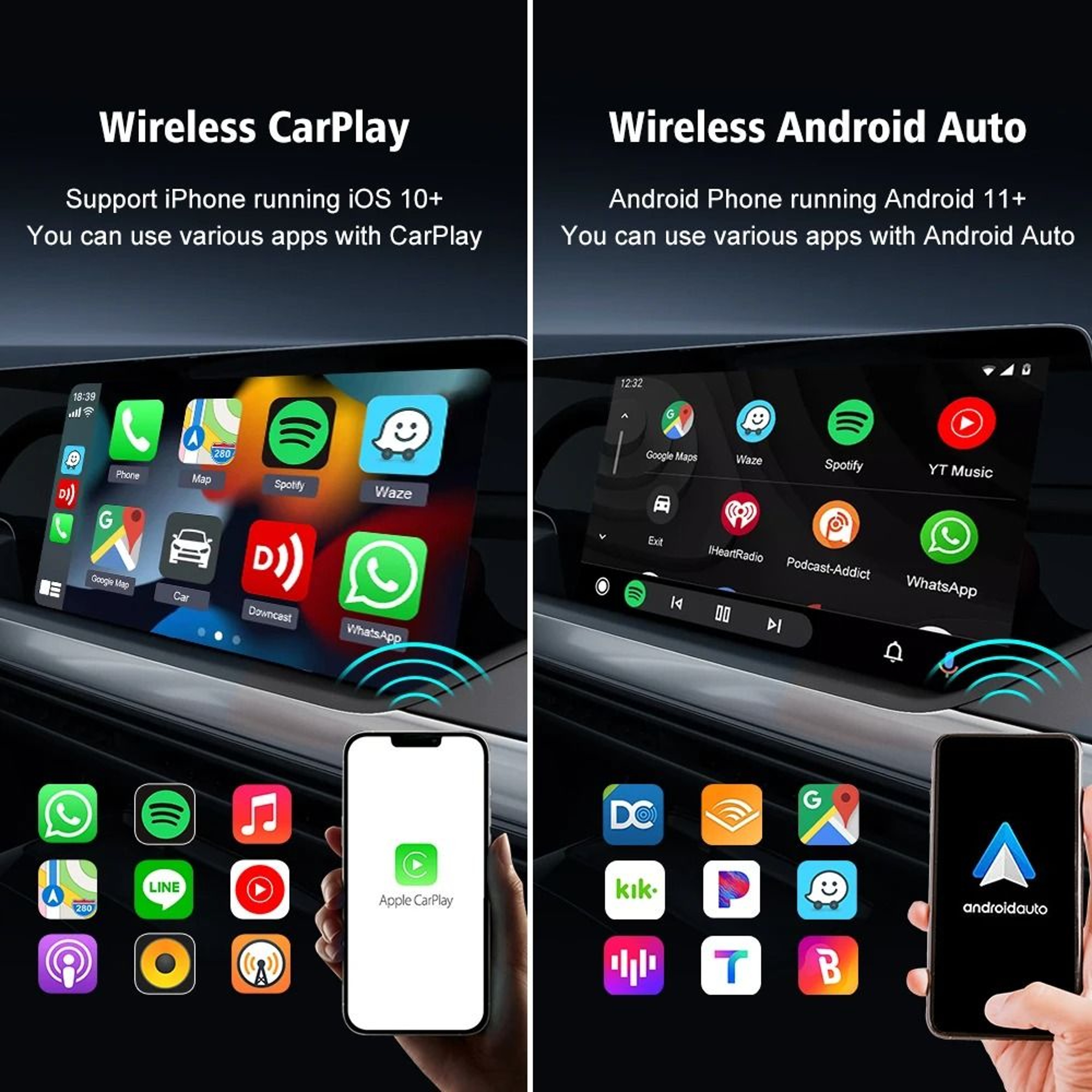 Wireless Adapter For CarPlay And Android Auto 1