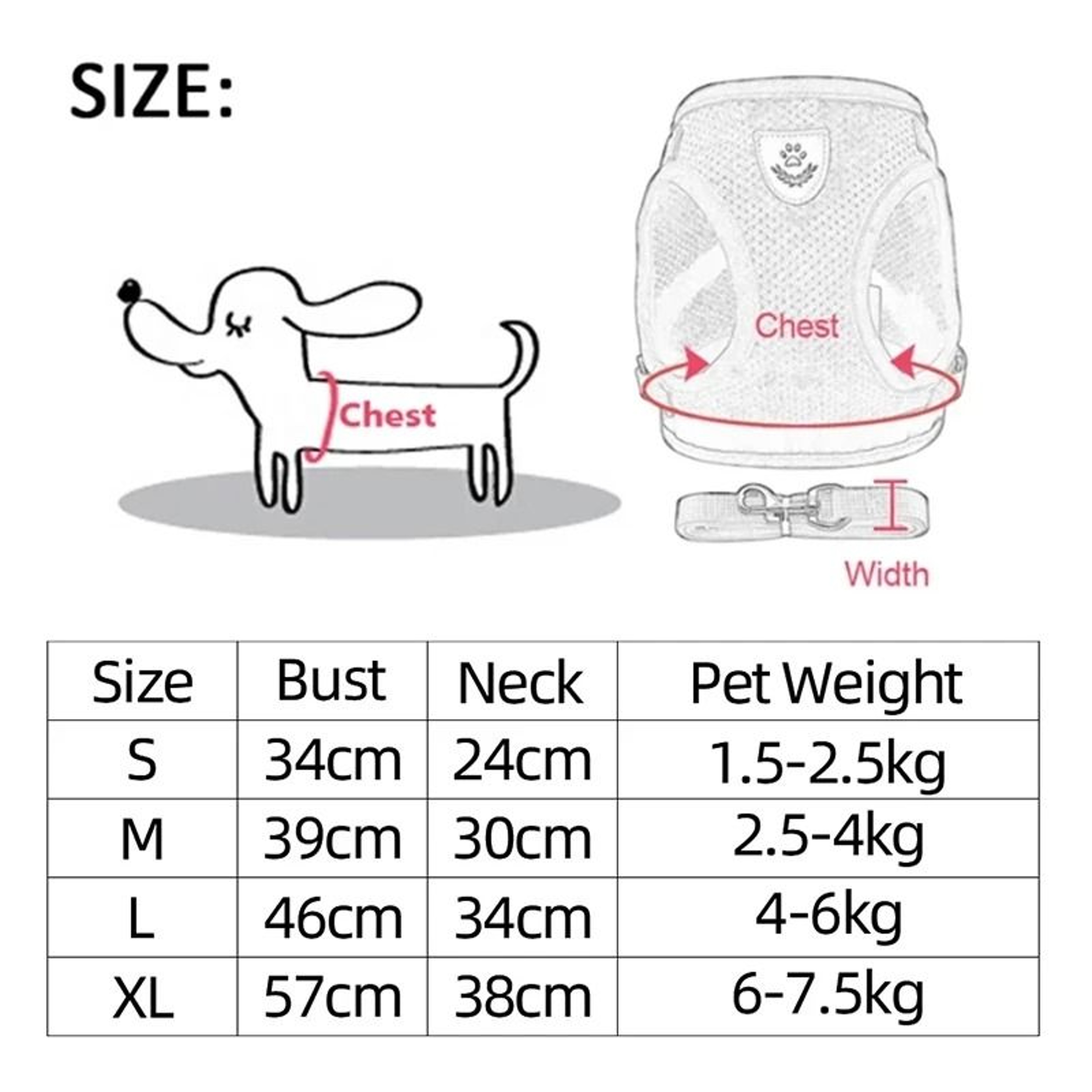 Adjustable Dog Harness And Leash Set For Small Dogs And Cats 1