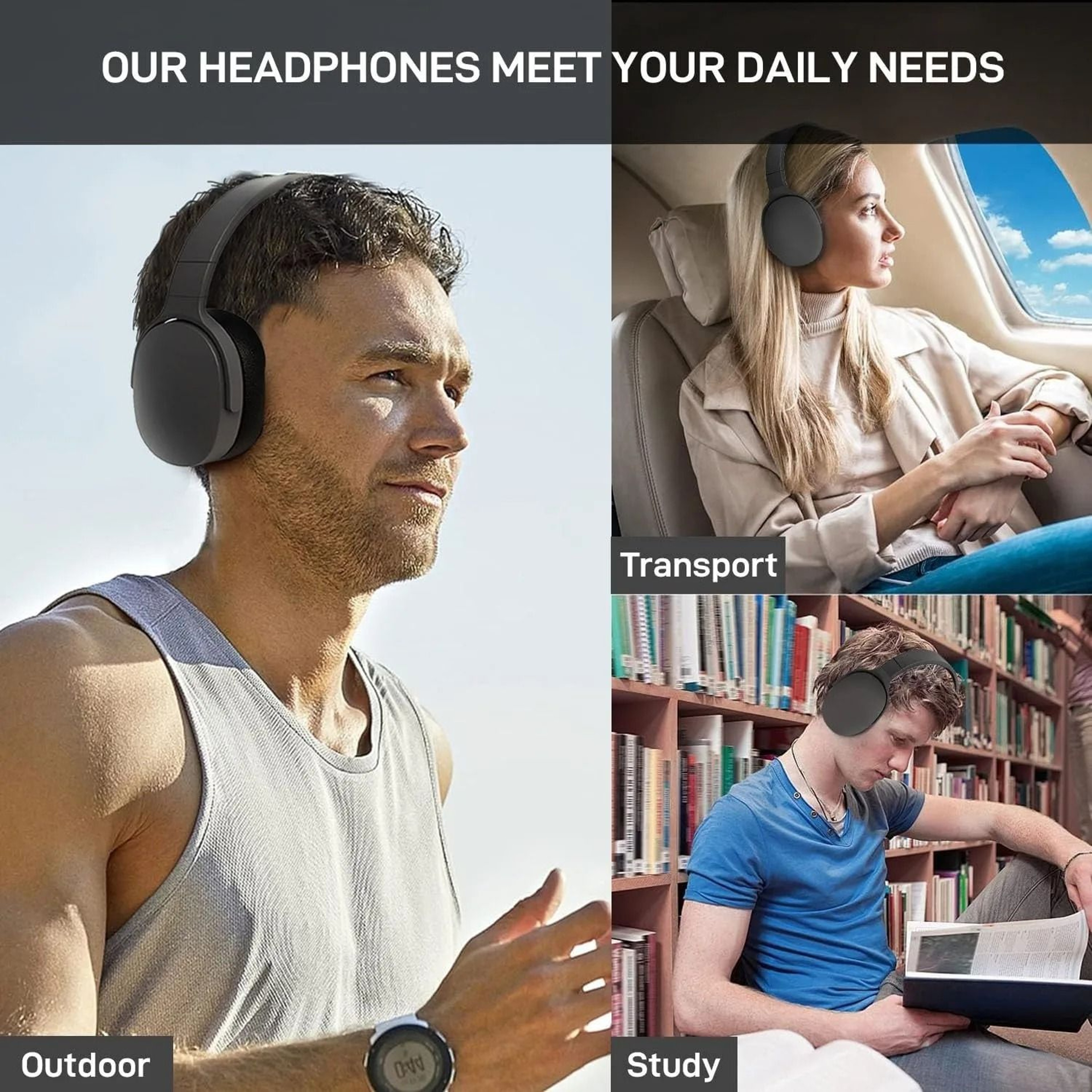 Wireless 9D Surround Sound OverEar Headphones 5