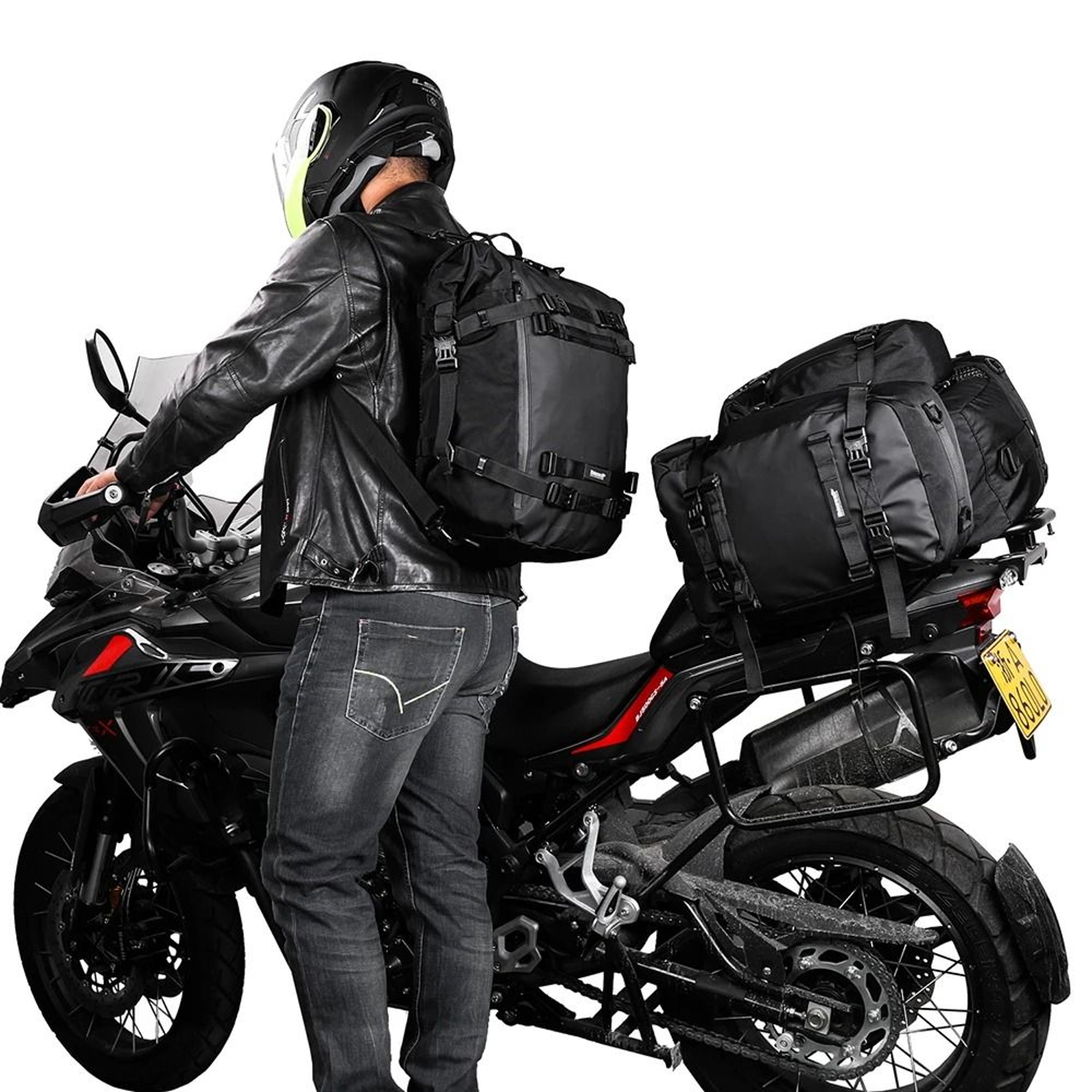 Motorcycle Waterproof Side Bag  Rear Seat Luggage 10L  20L  30L 0