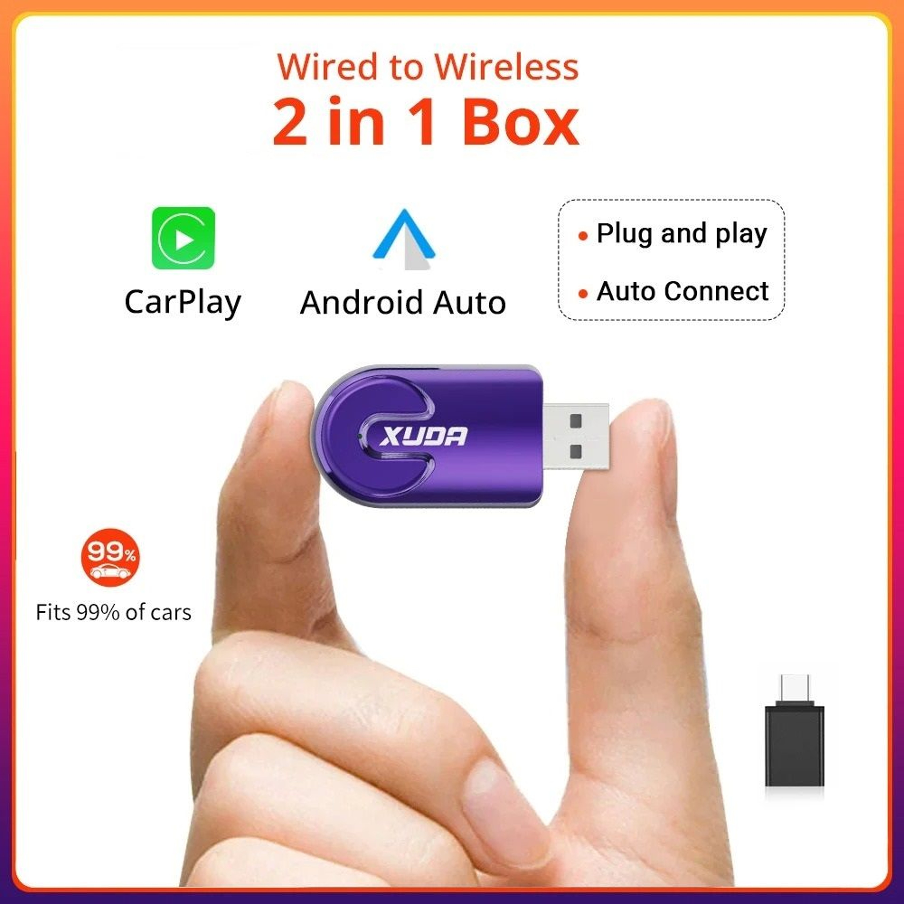 Smart Wireless Car Adapter For CarPlay And Android Auto 6