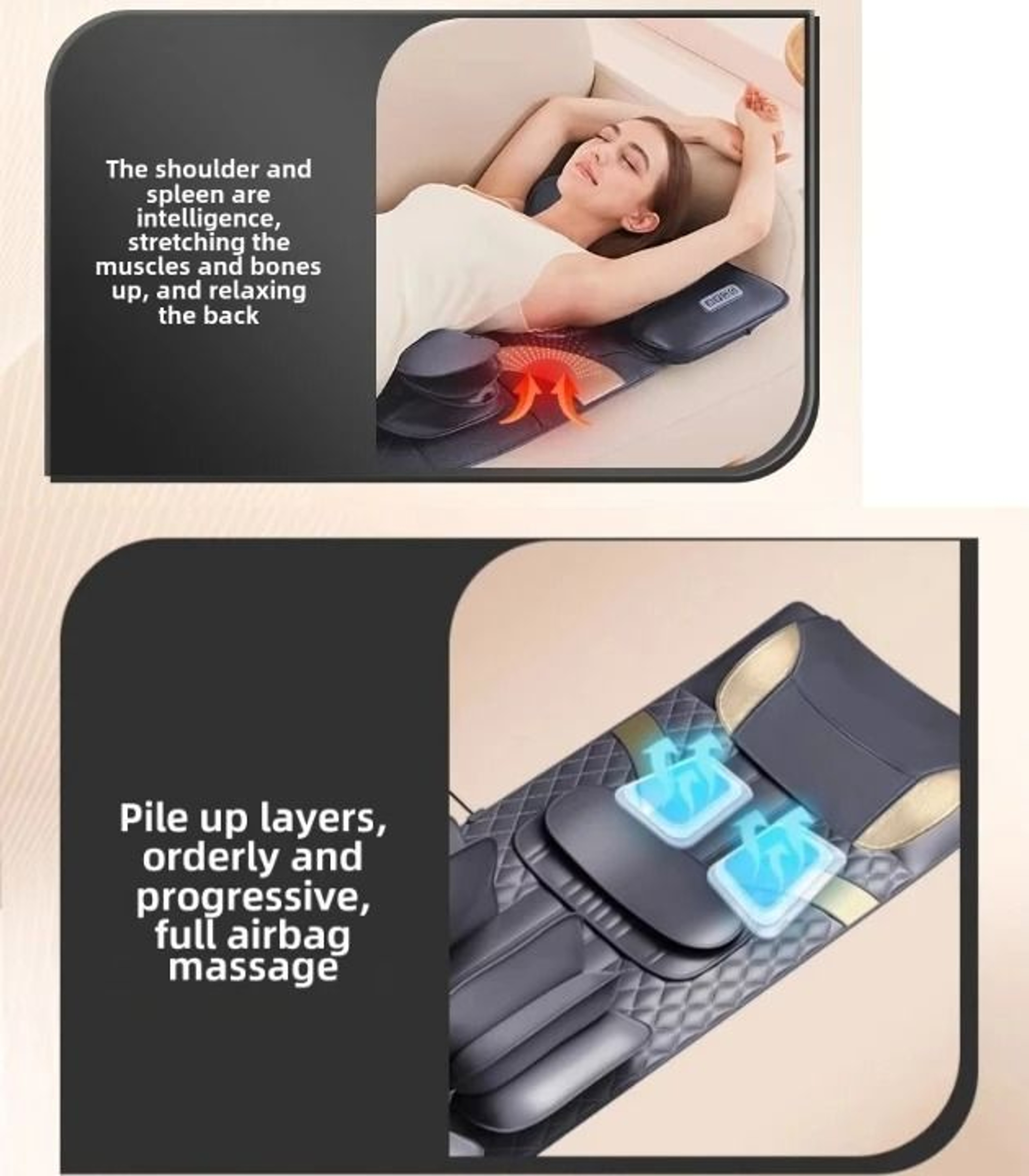 Full Body Heated Vibration Massage Mat With Neck And Lumbar Support 3