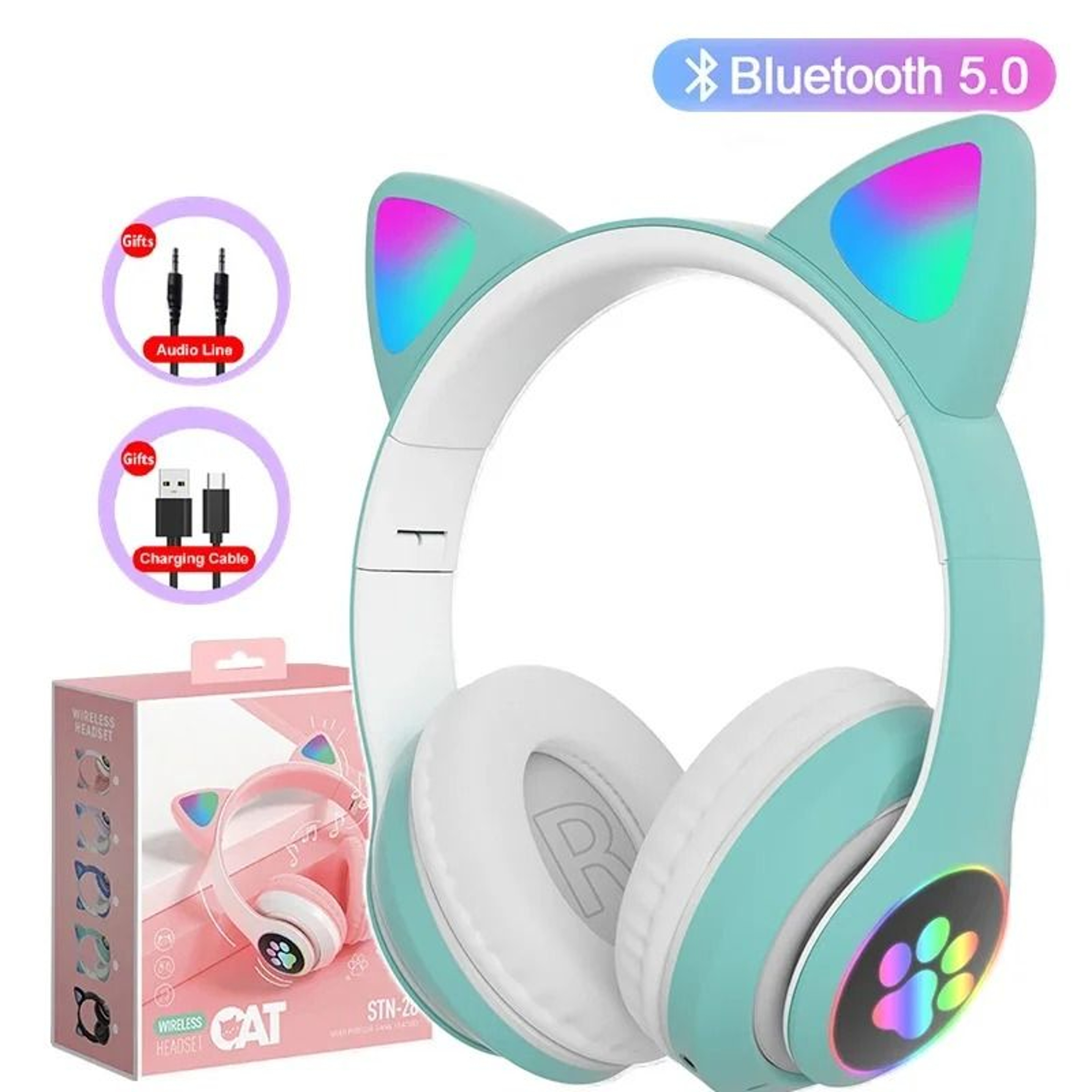 LED Cat Ear Wireless Headphones With Microphone 6