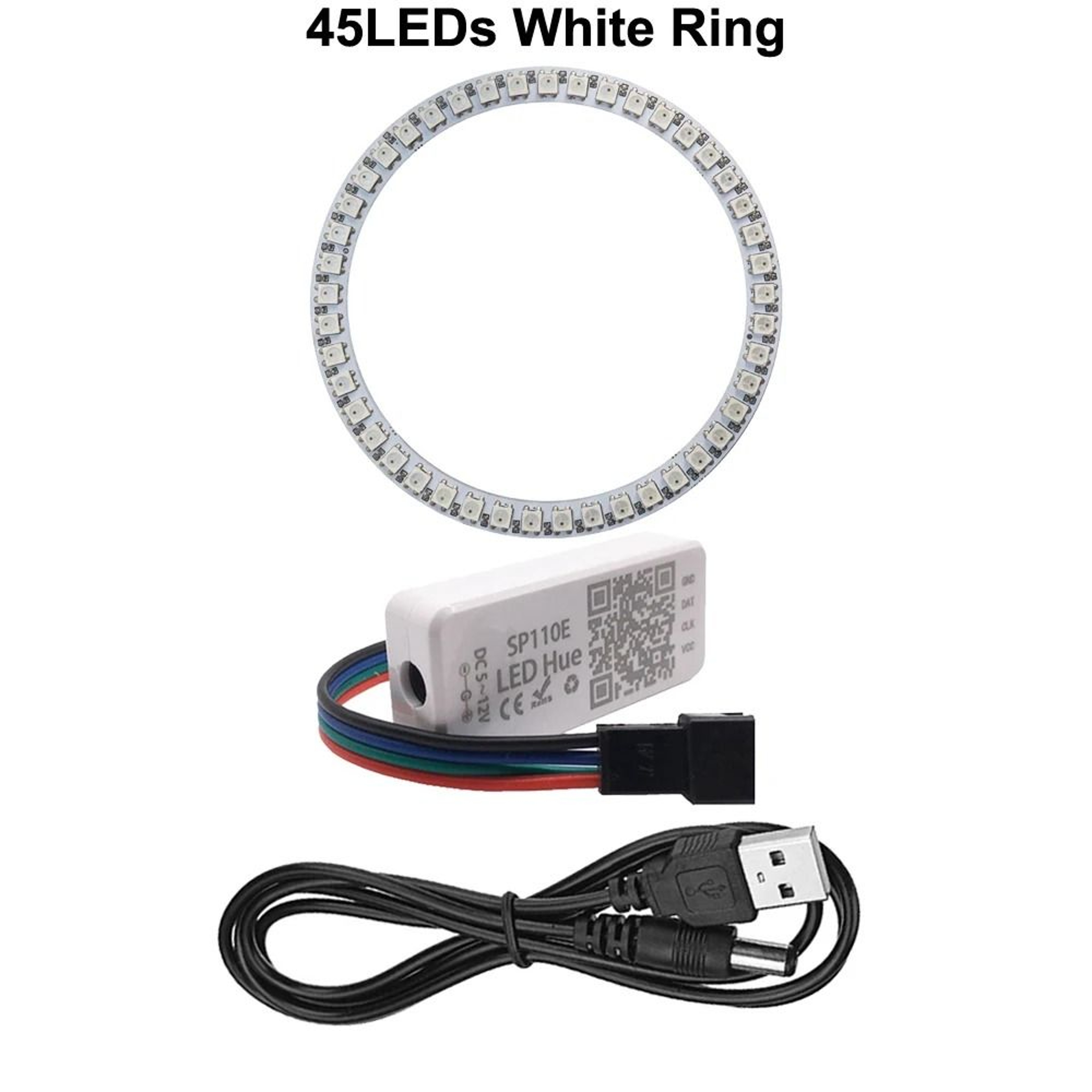 Smart Addressable RGB LED Pixel Ring Kit With Controller 19