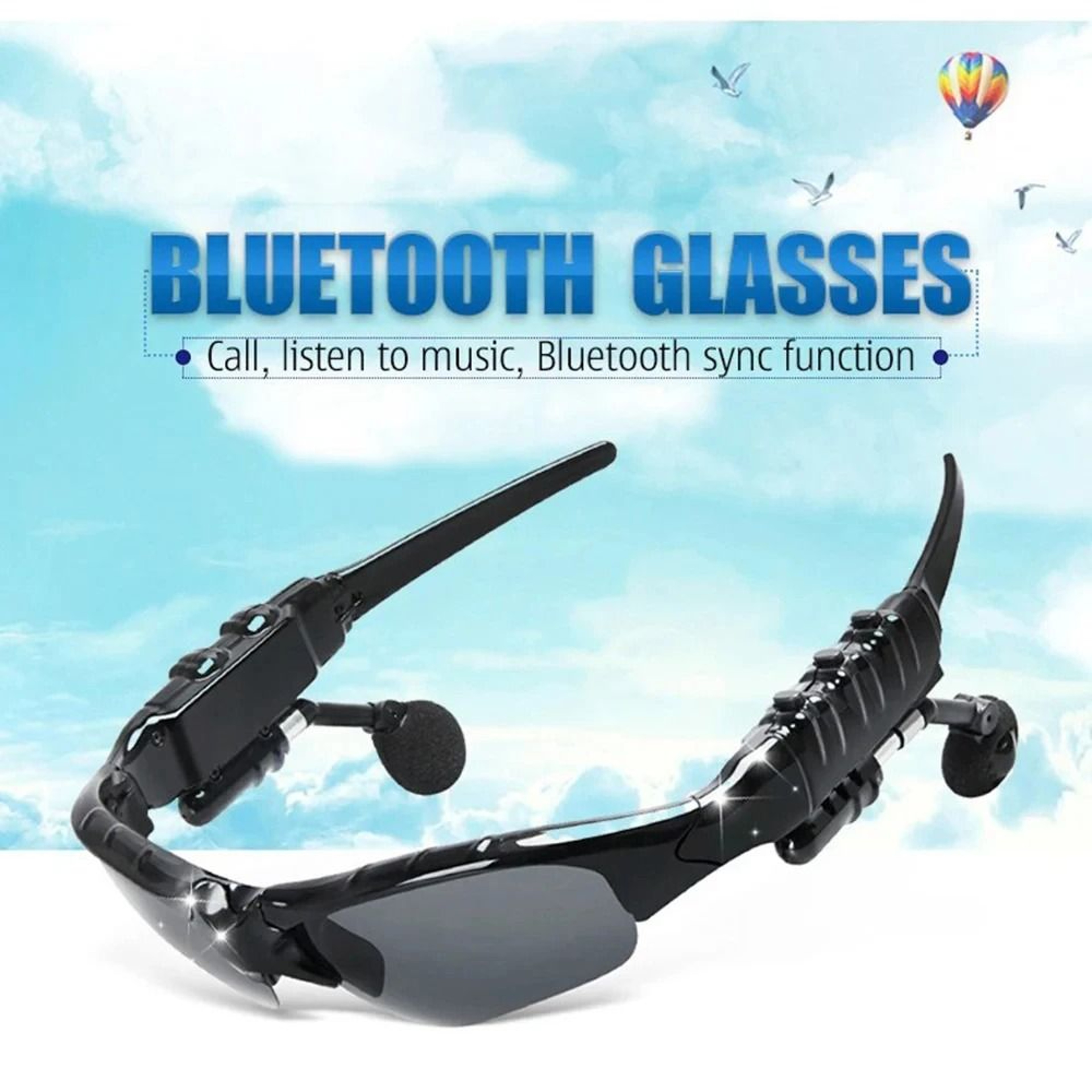Wireless GlassesStyle Stereo Earphones With Microphone 0