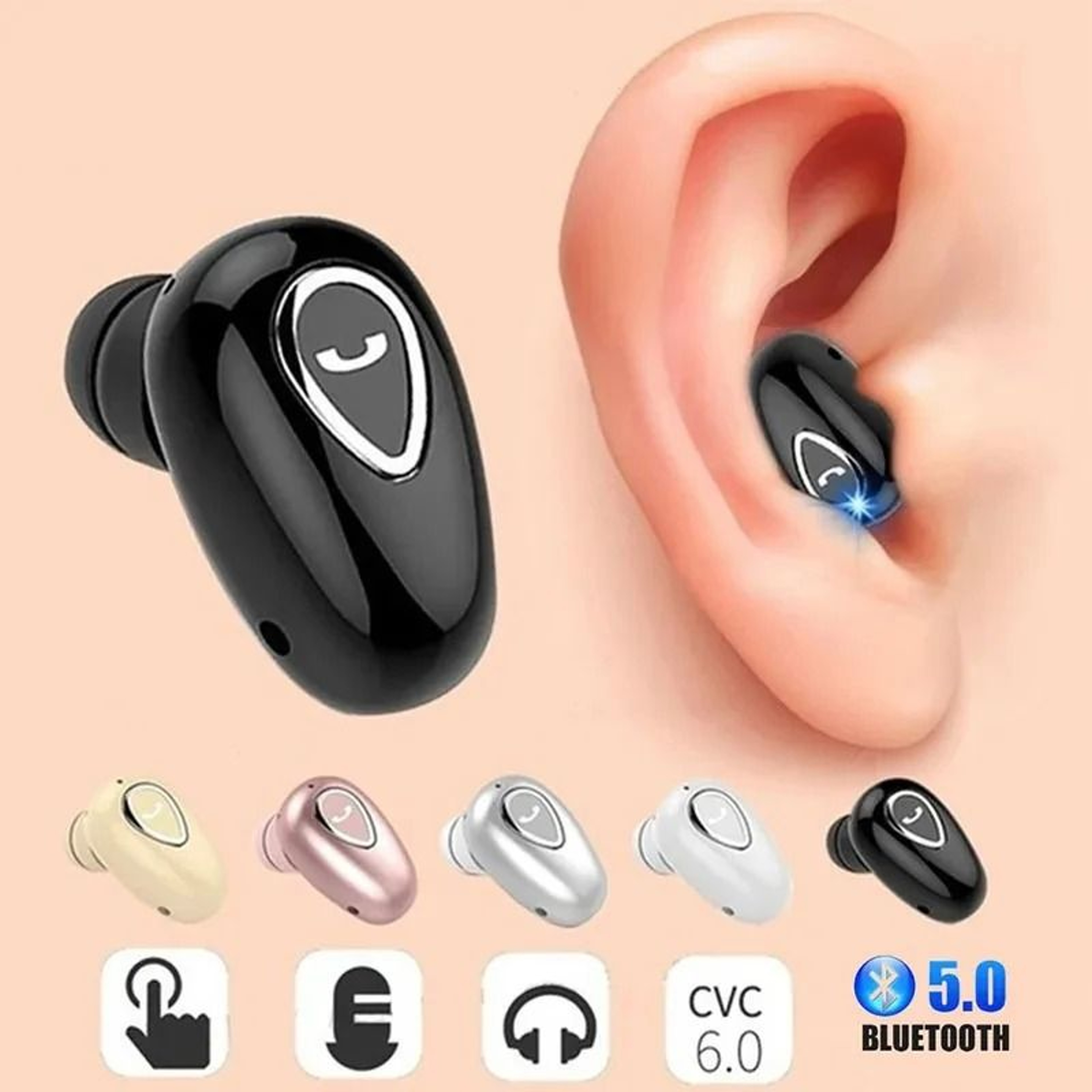 Discreet Mini Wireless Earbuds For Sport  Daily Use 0