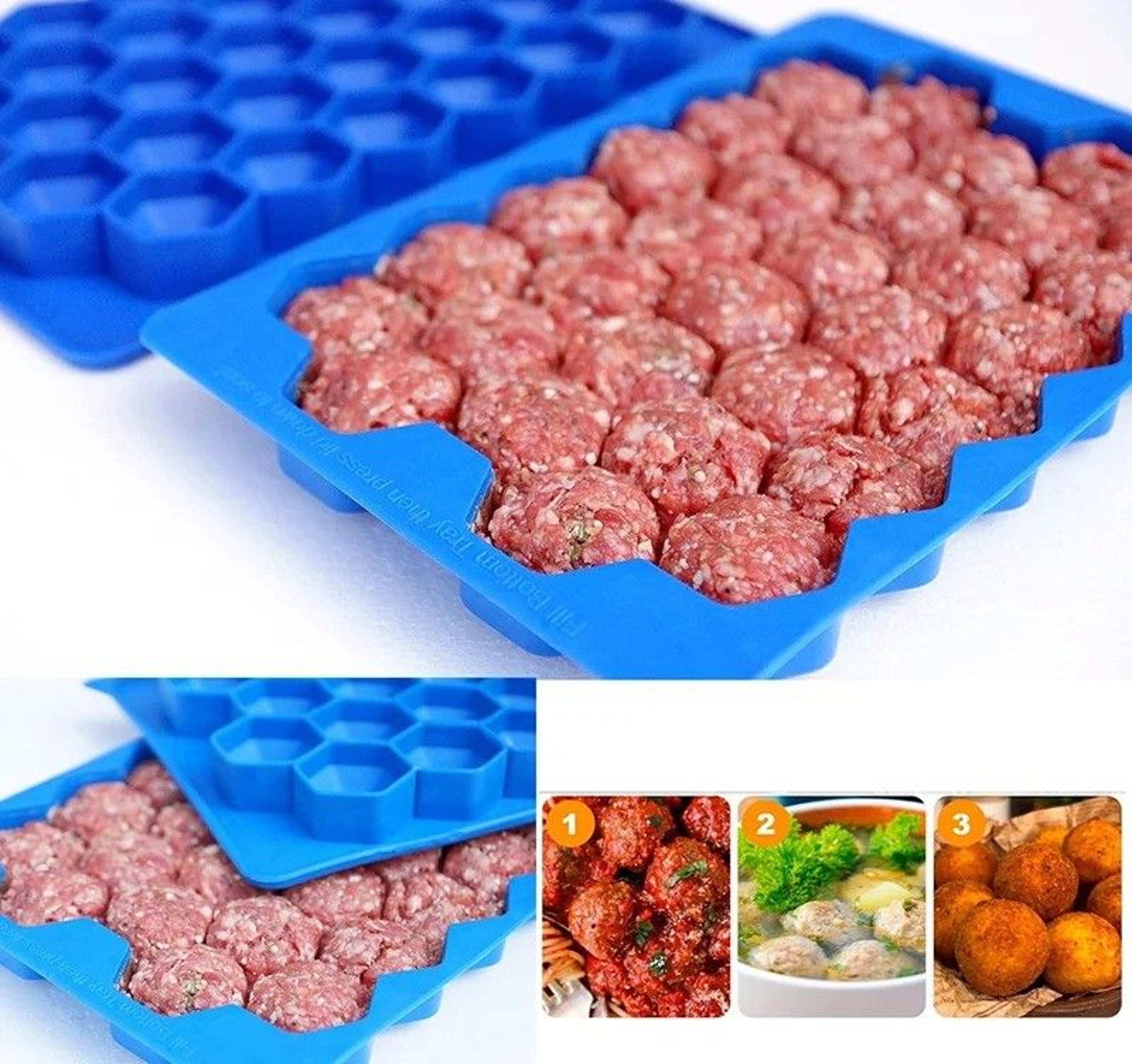 Silicone Meatball Mold With Lid For Easy Meal Prep 0