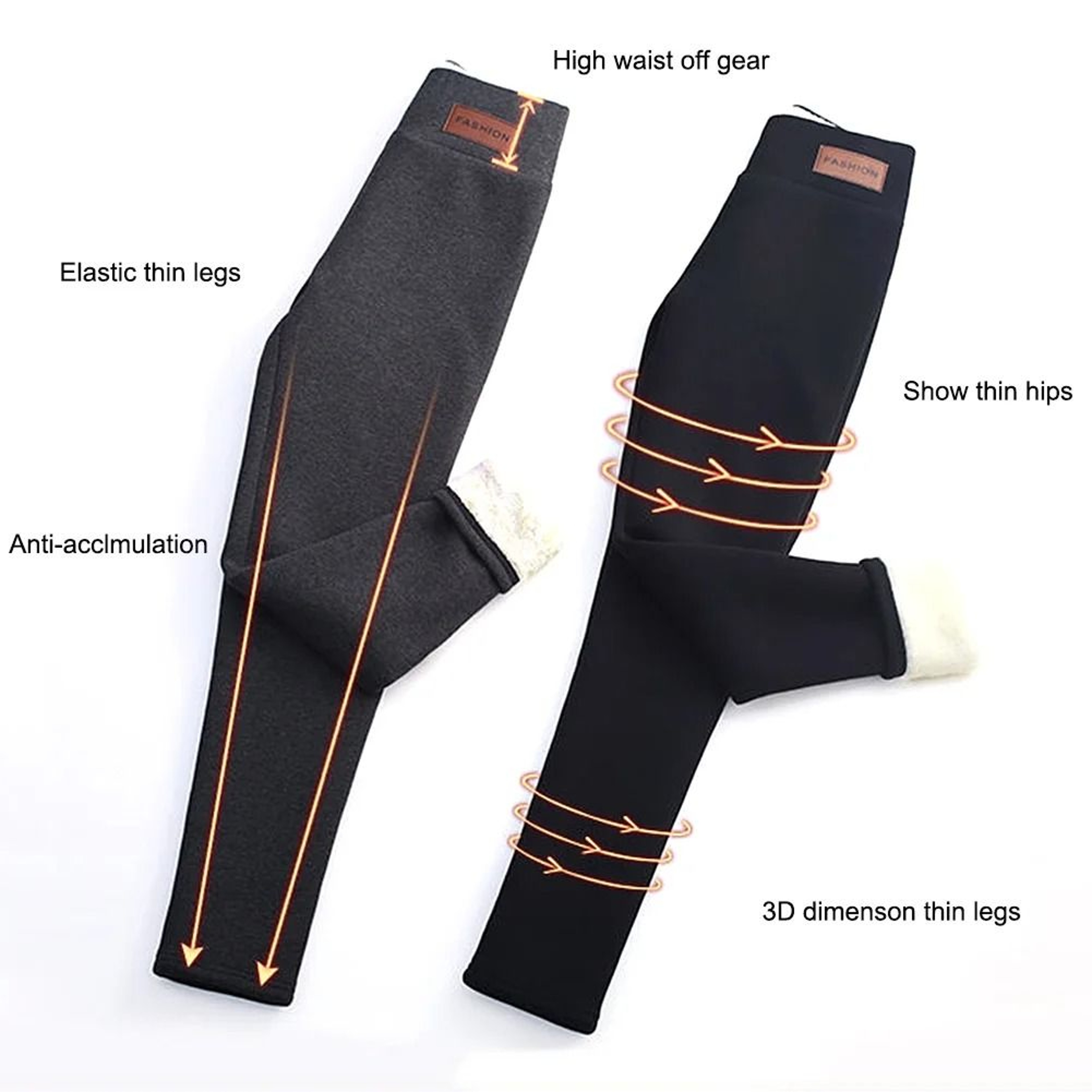 Womens Fleece Lined Thermal Leggings With High Waist Fit 5