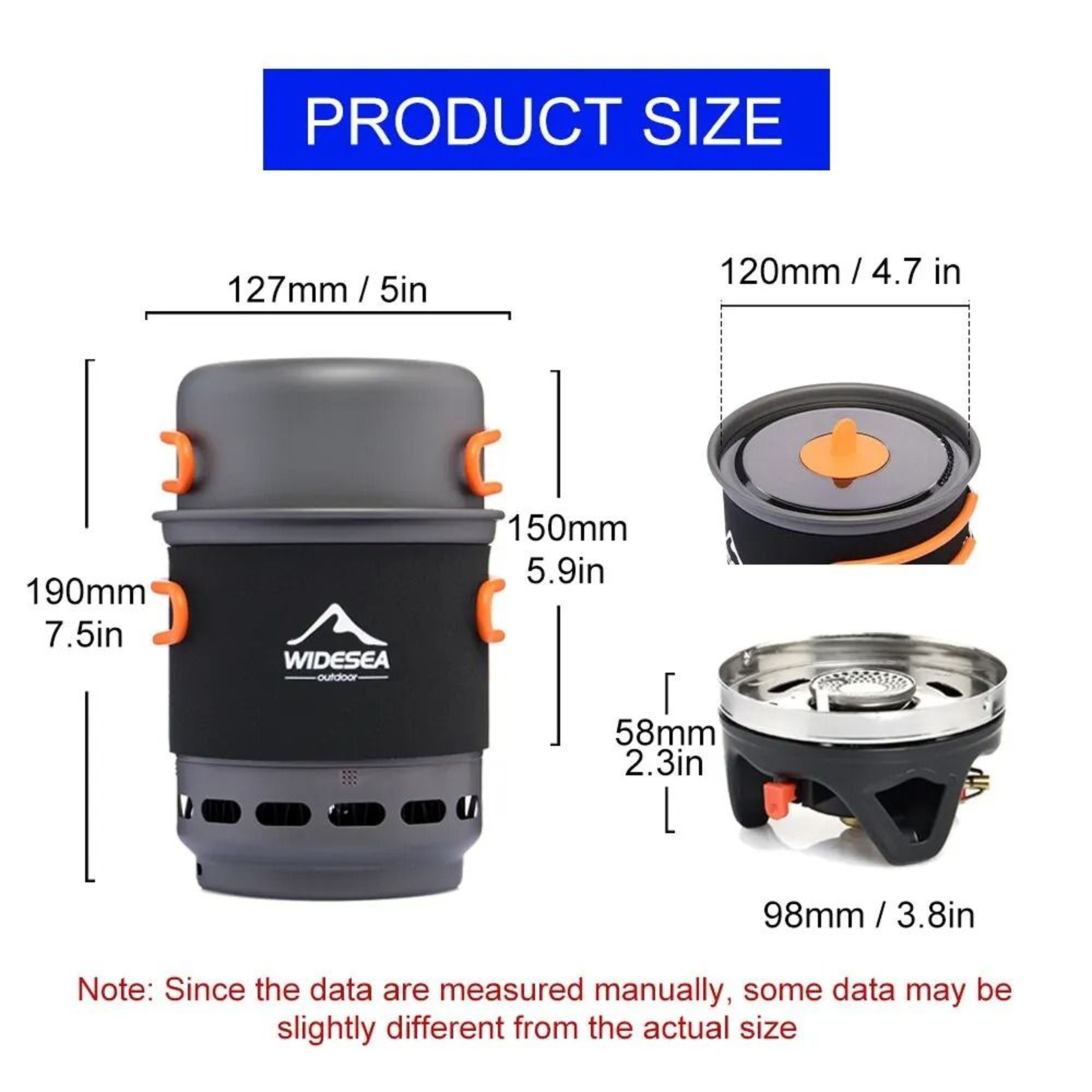 Outdoor Camping Cooking System With Gas Burner And Cookware Set 5