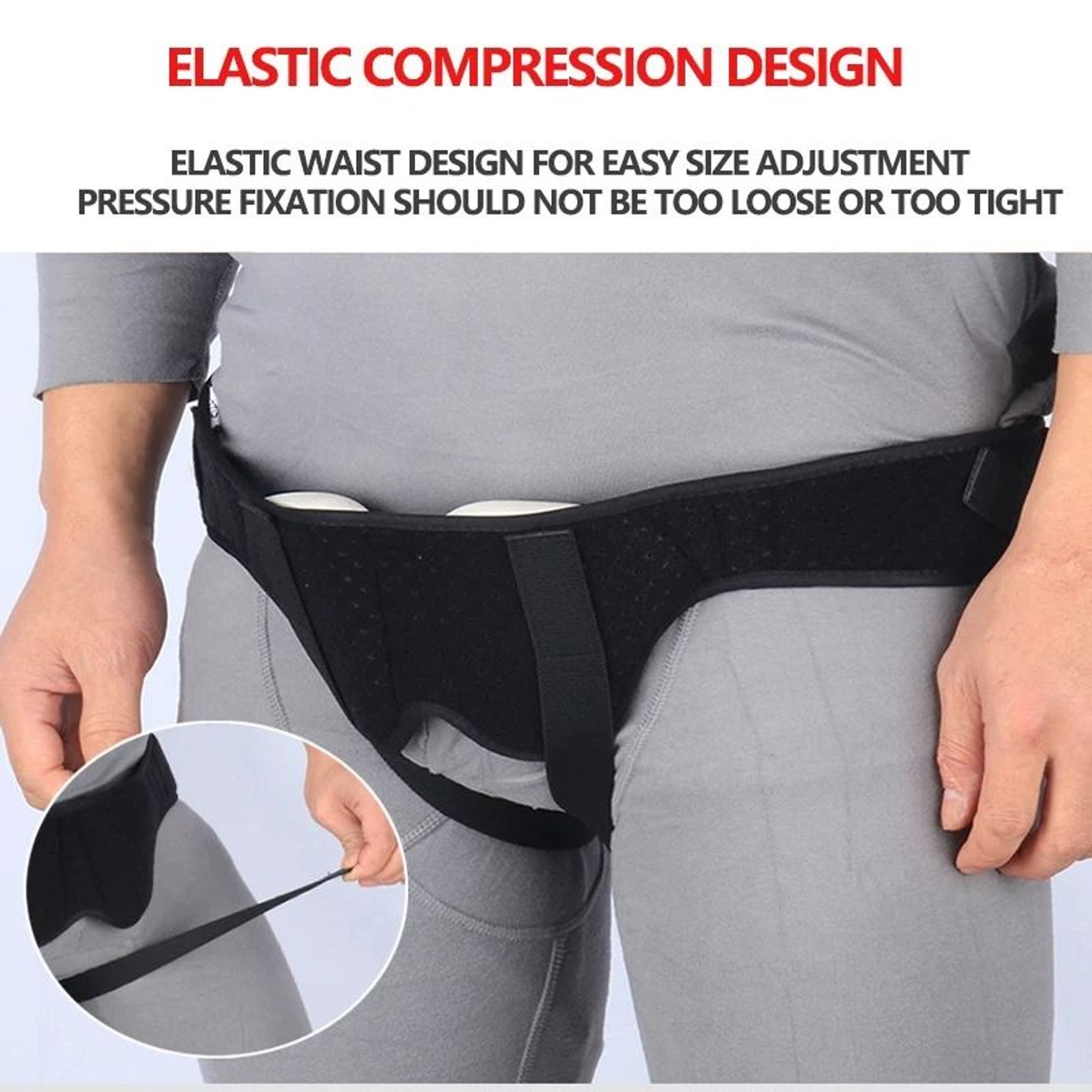 Adjustable Hernia Support Belt For Men With Dual Compression Pads 1