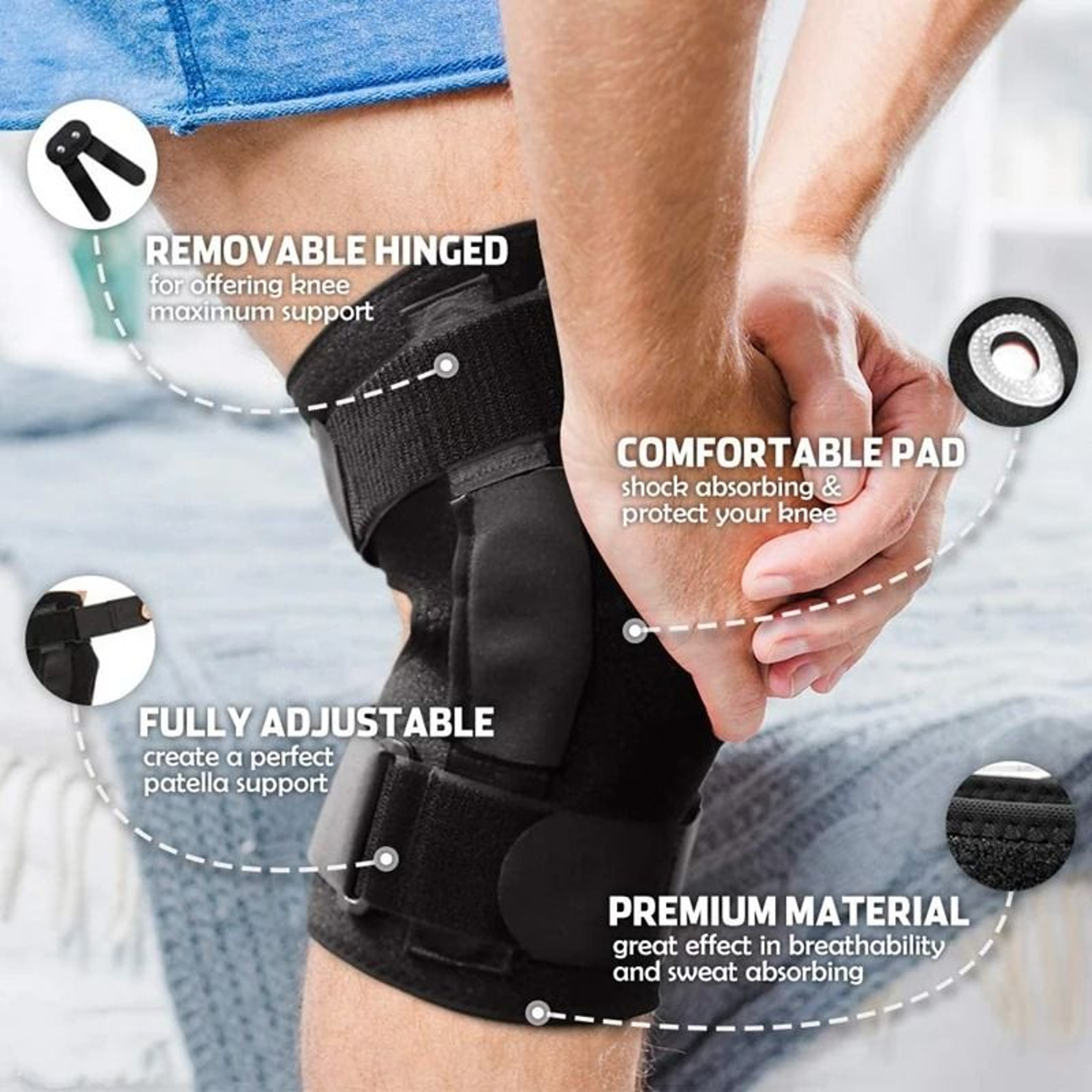 Adjustable Orthopedic Knee Support Brace For Pain Relief And Stability 4