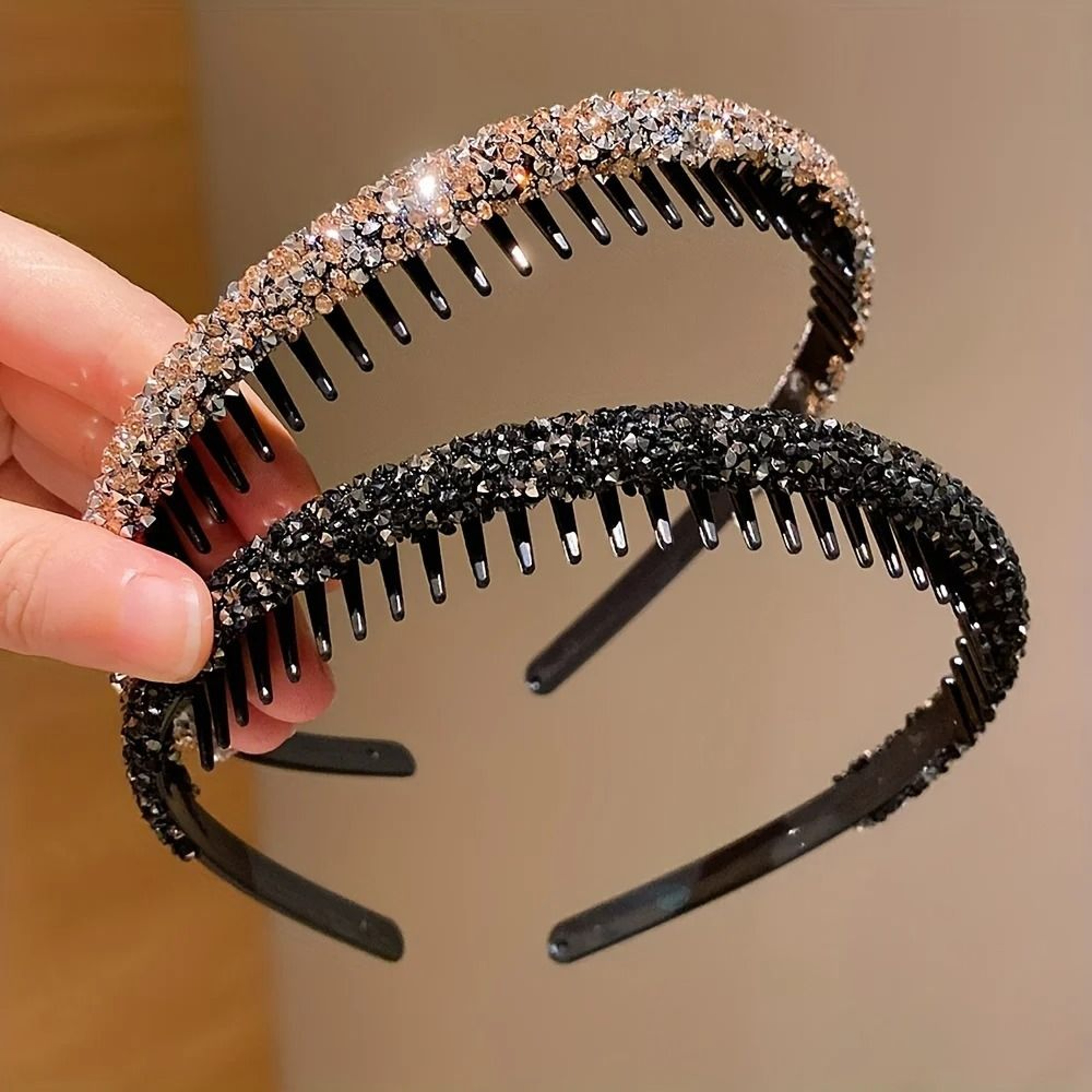 Childrens Non Slip Rhinestone Headbands Set 0