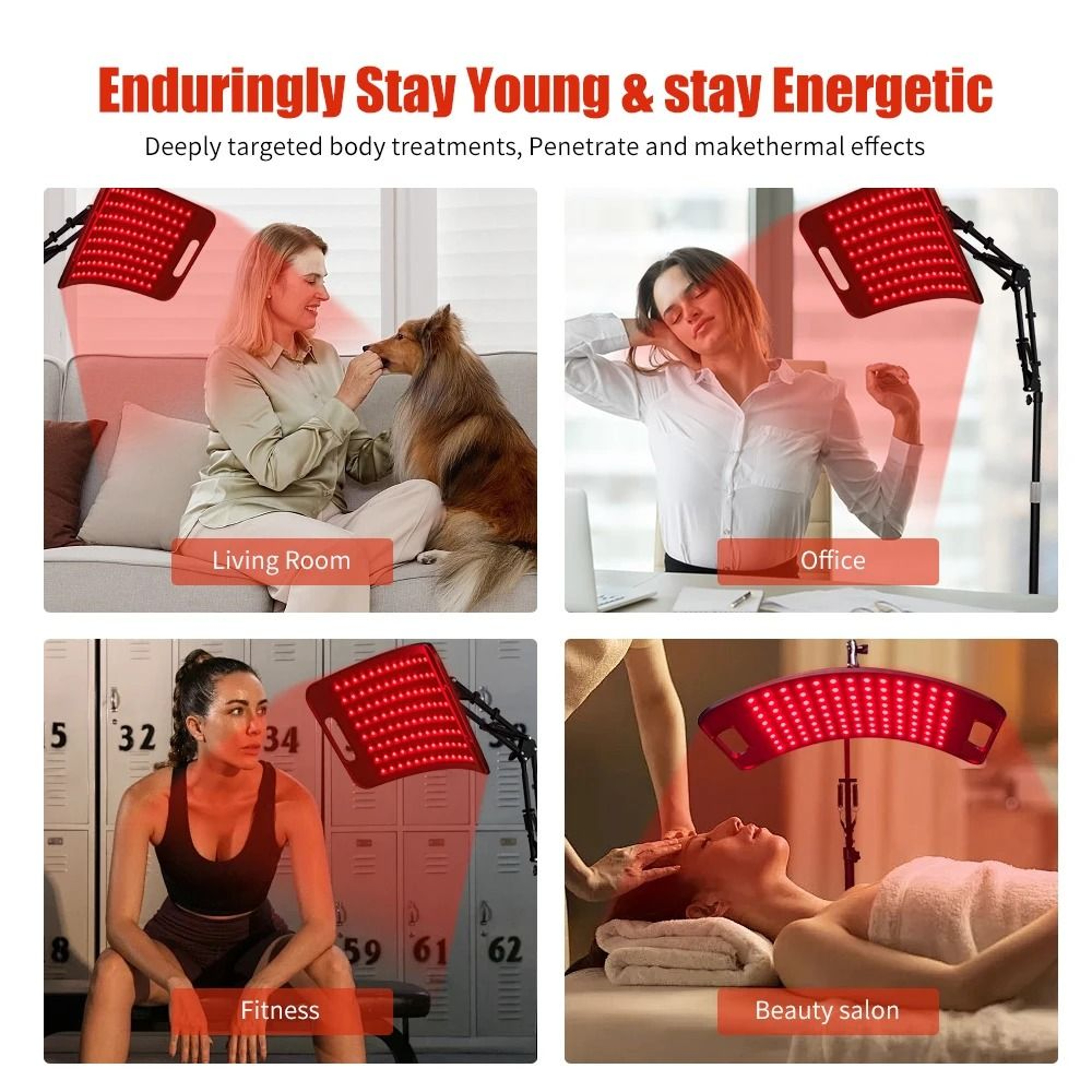 Red Light Therapy Lamp For Face And Body With Adjustable Stand 2