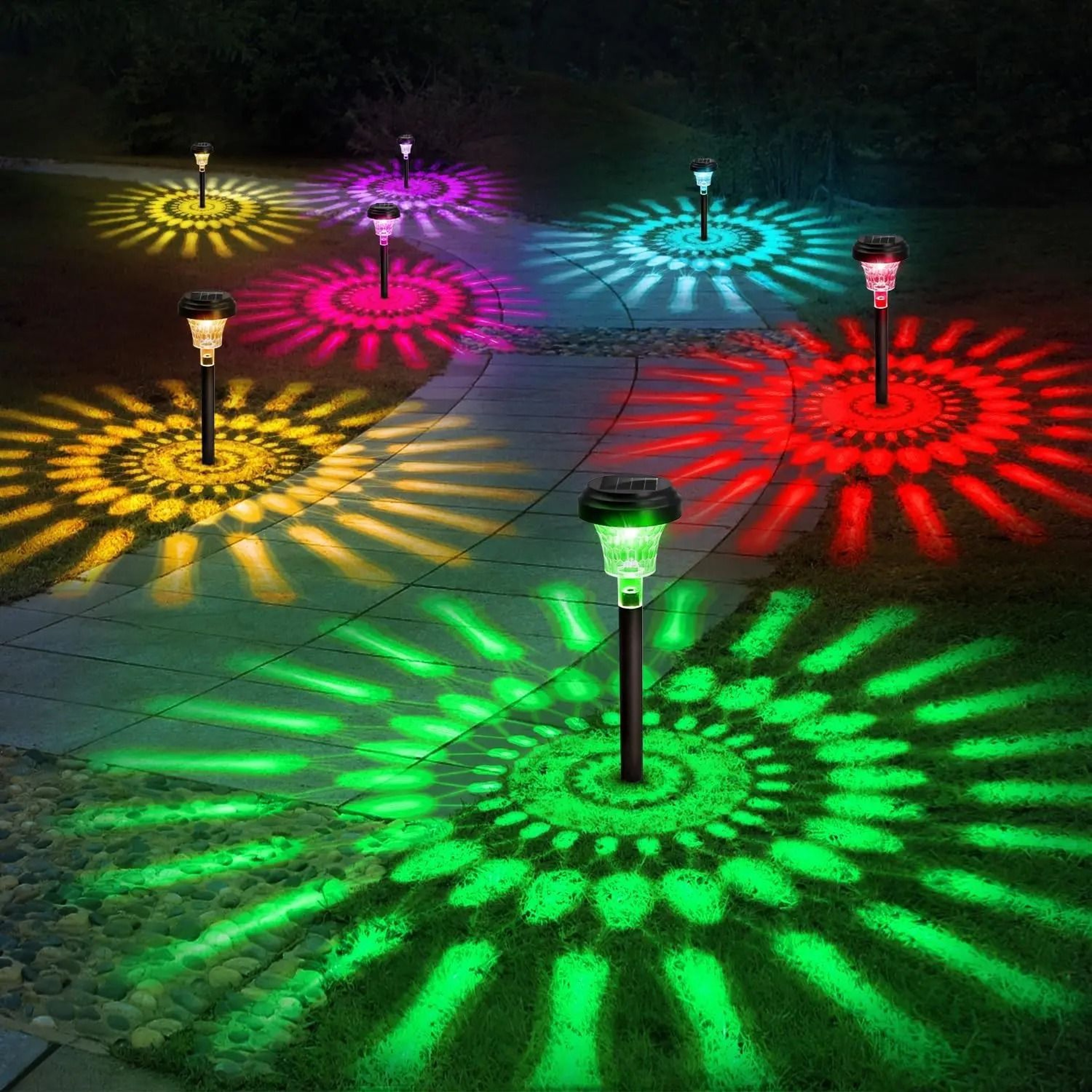Outdoor Solar Pathway Lights With Color Changing LED 0