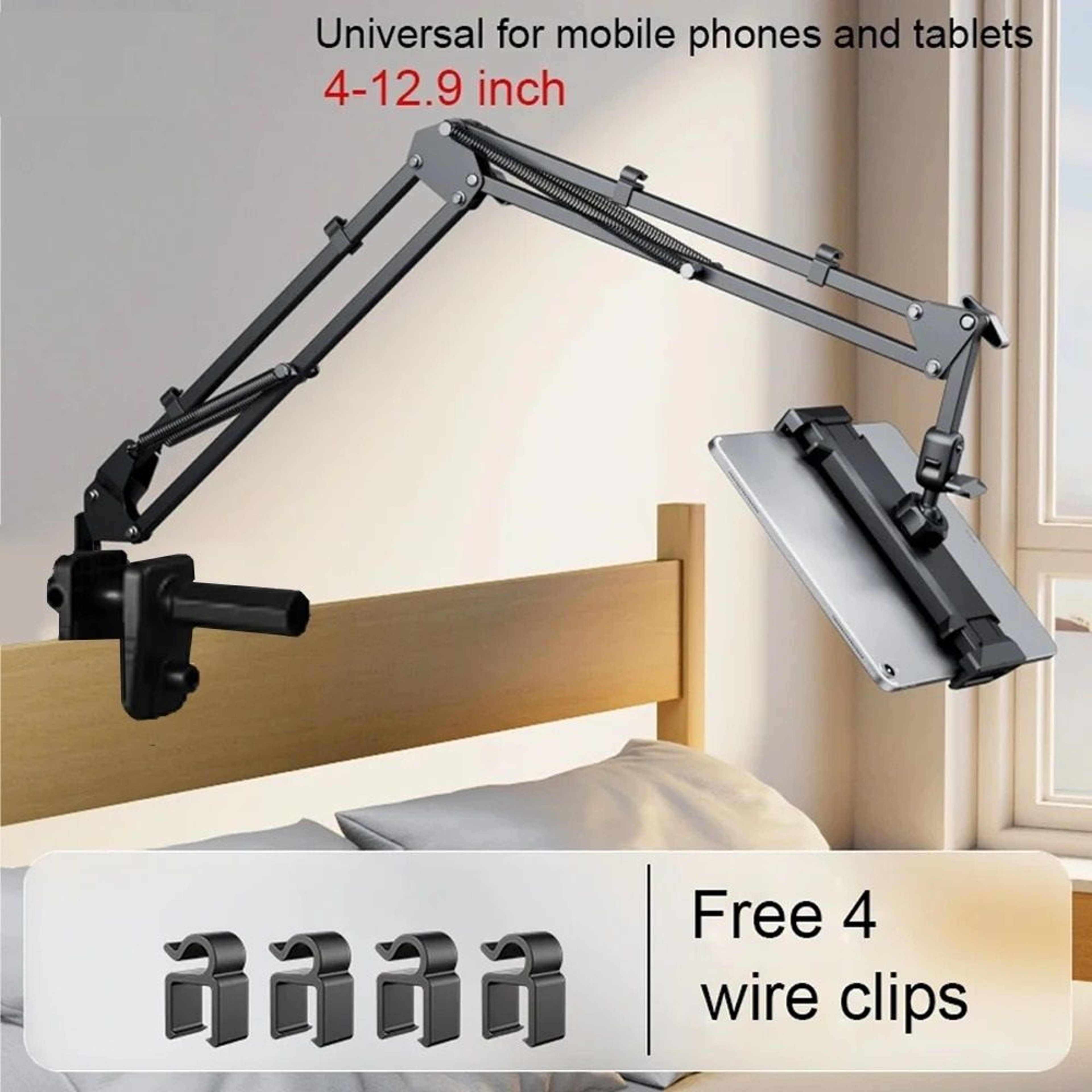 Adjustable Tablet Holder With 360 Degree Rotating Arm For Bed And Desk 0