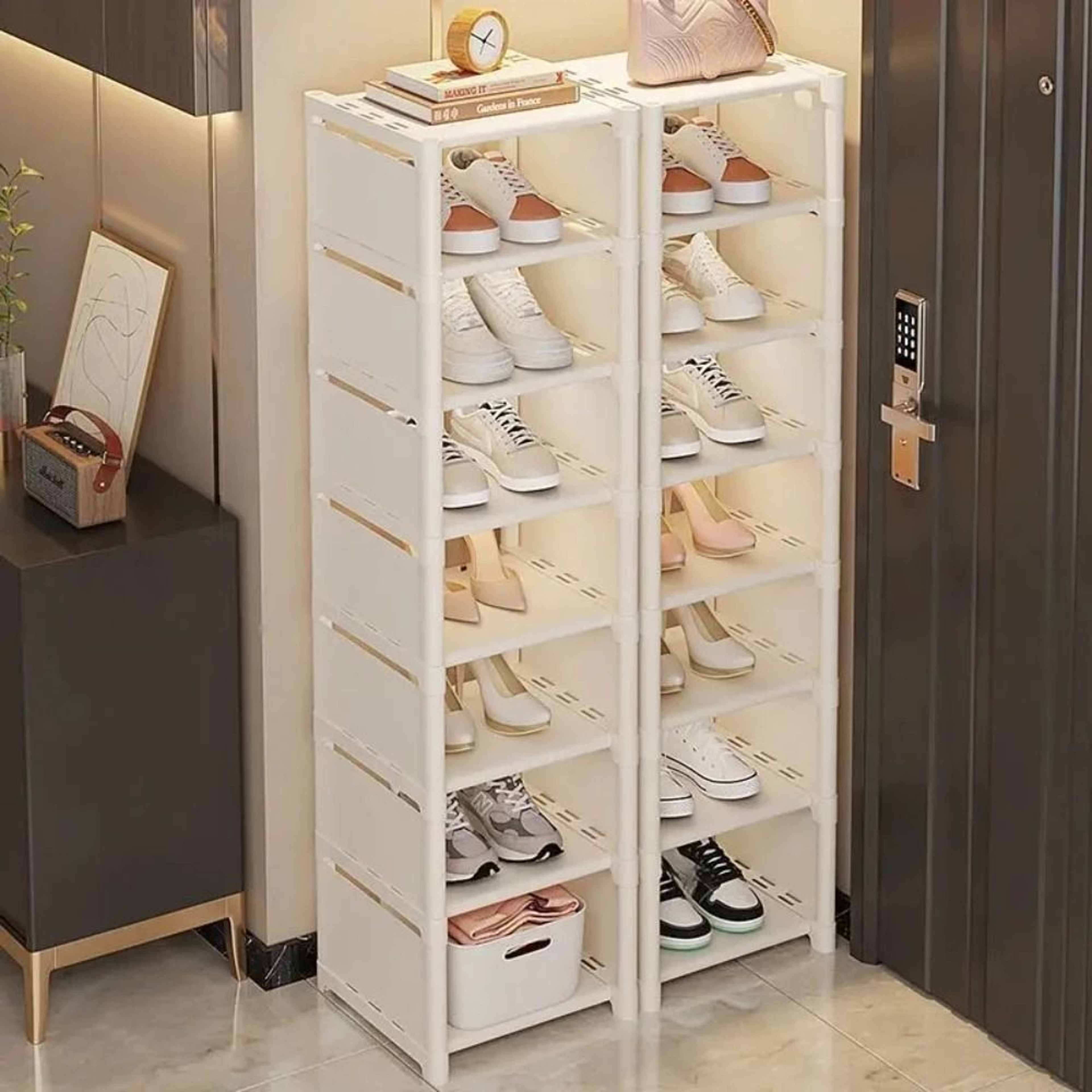 Adjustable Multi Layer Shoe Organizer Rack For Space Saving Storage 2