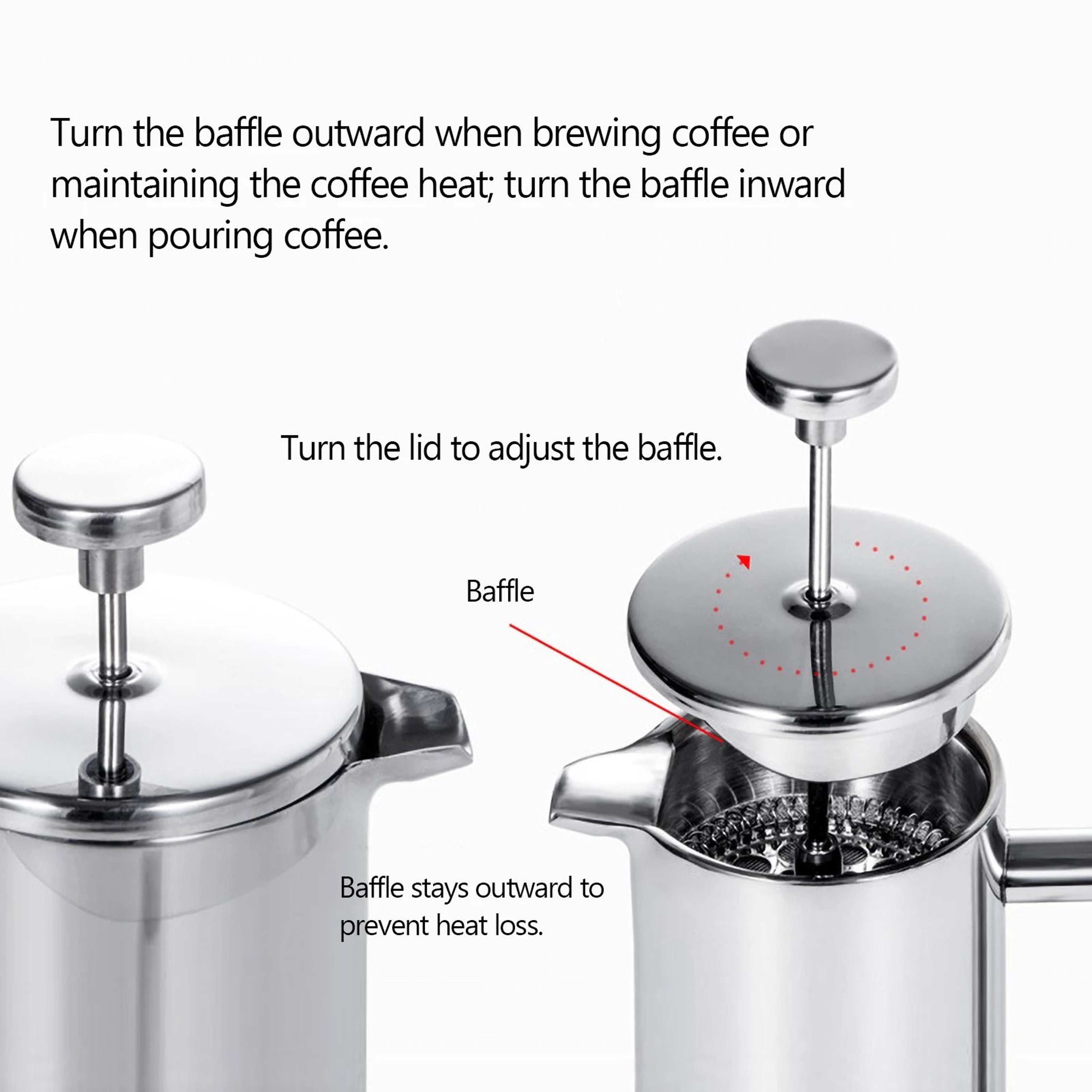 Stainless Steel French Press Coffee Maker Pot 5