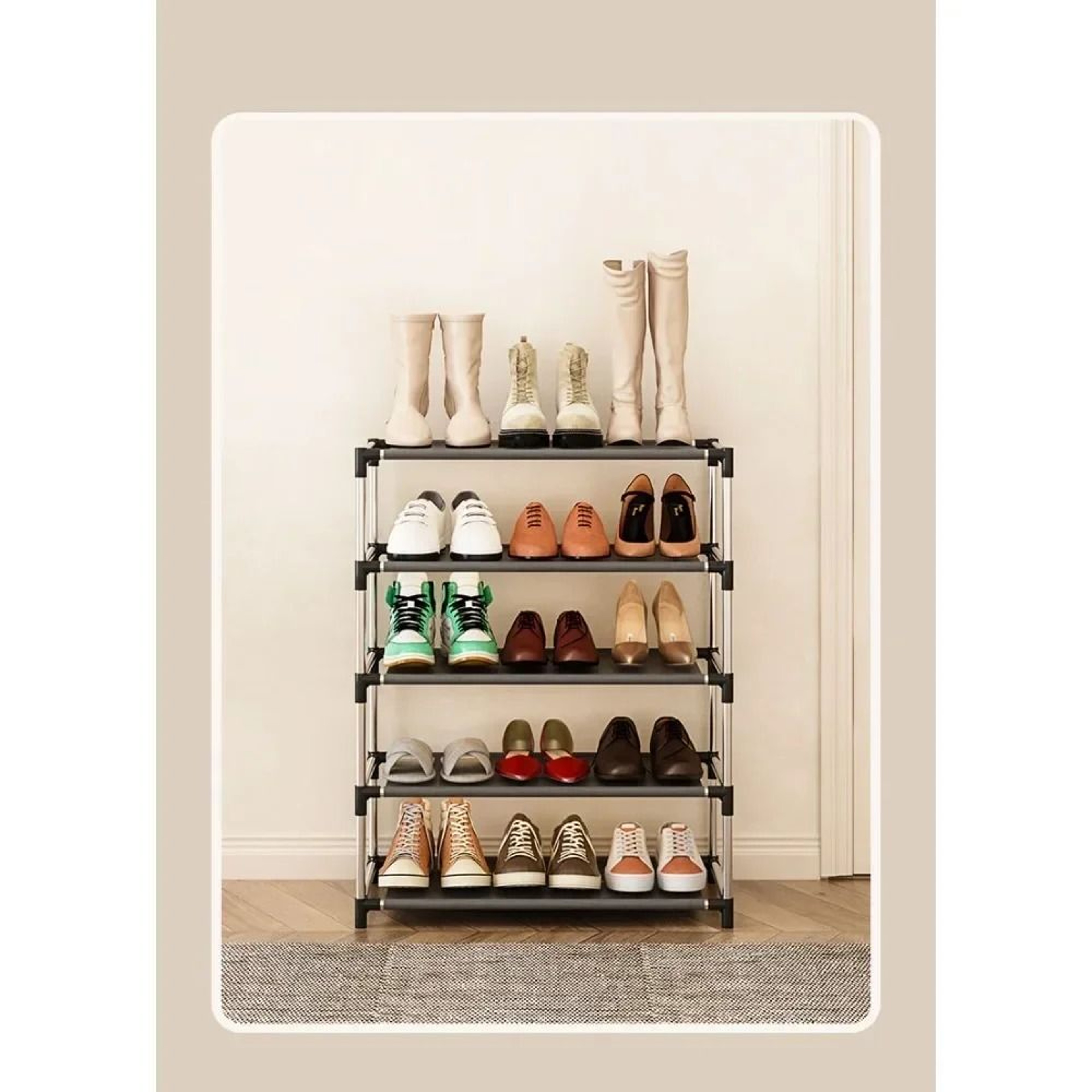 Stylish Metal Shoe Rack Organizer For Home Storage 1