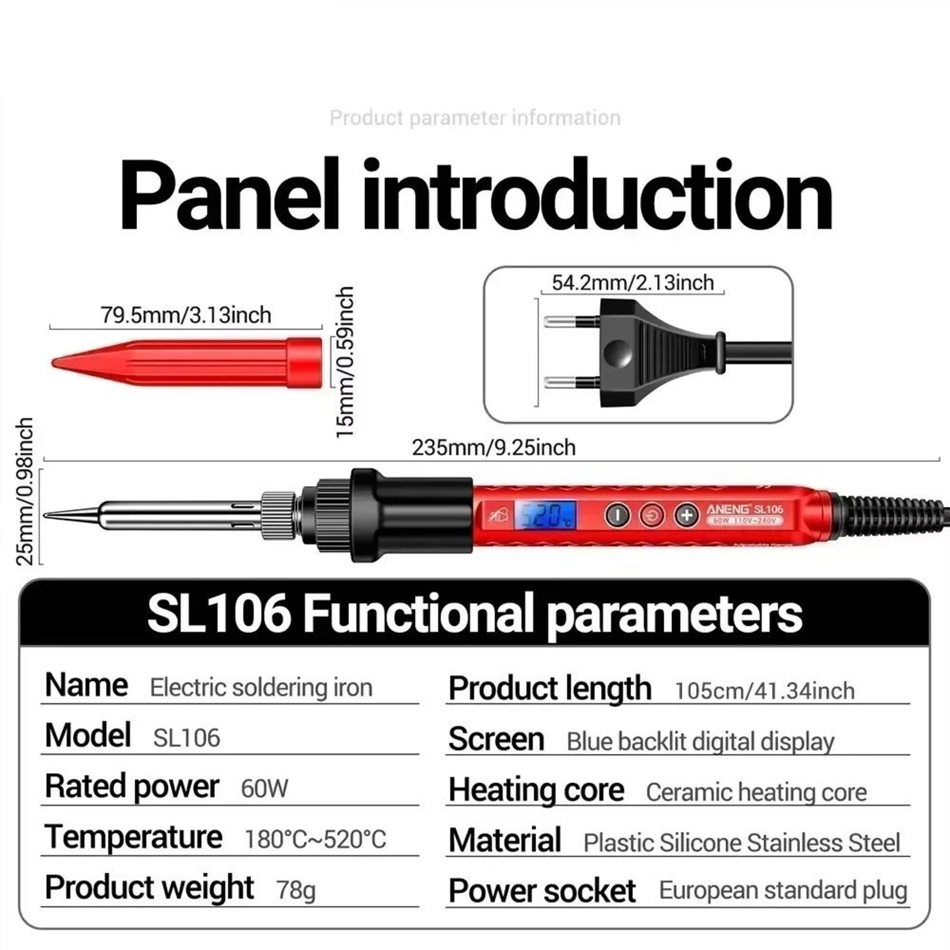 Adjustable Temperature Electric Soldering Iron Kit 5