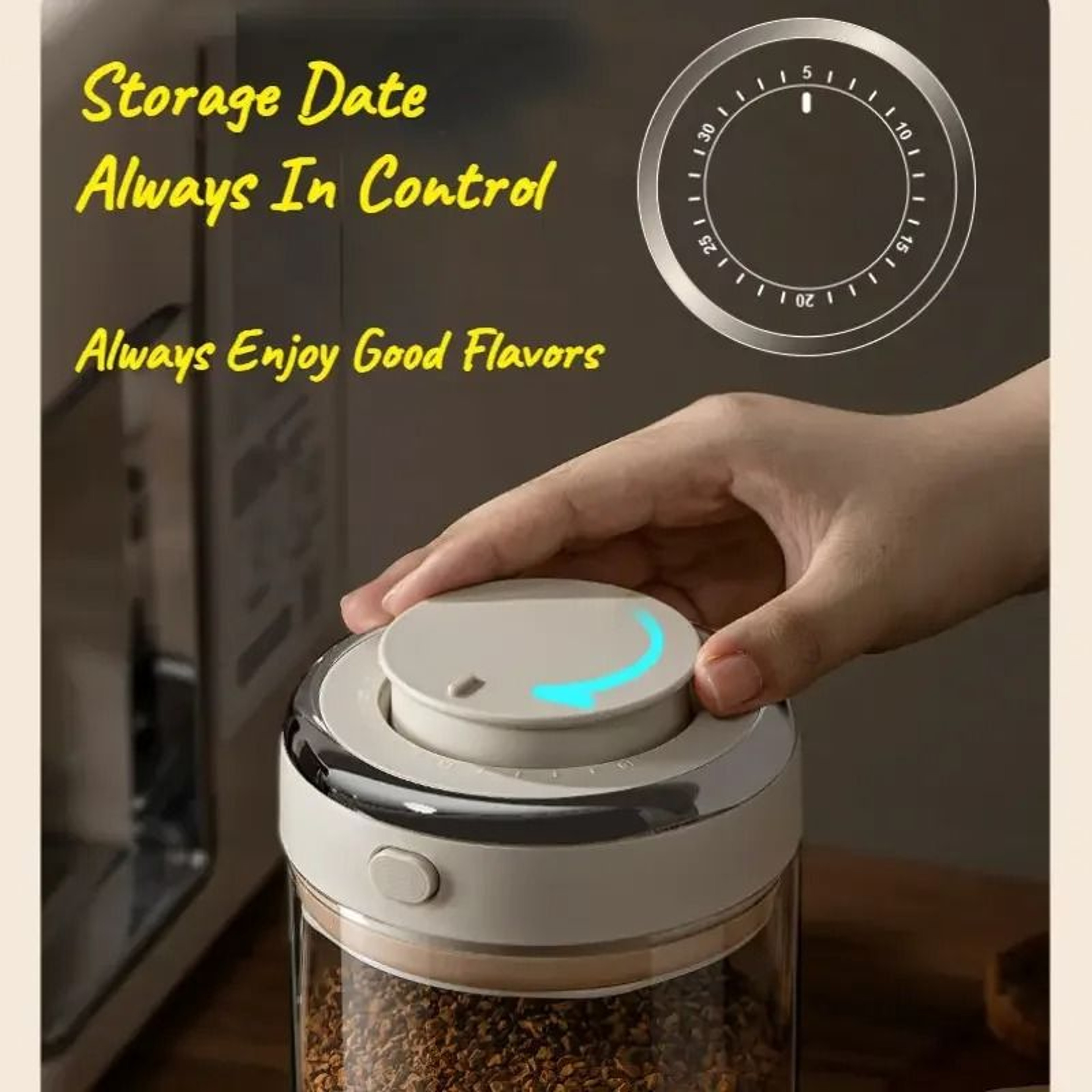 Glass Coffee Bean Vacuum Storage Jar With CO2 Valve 5