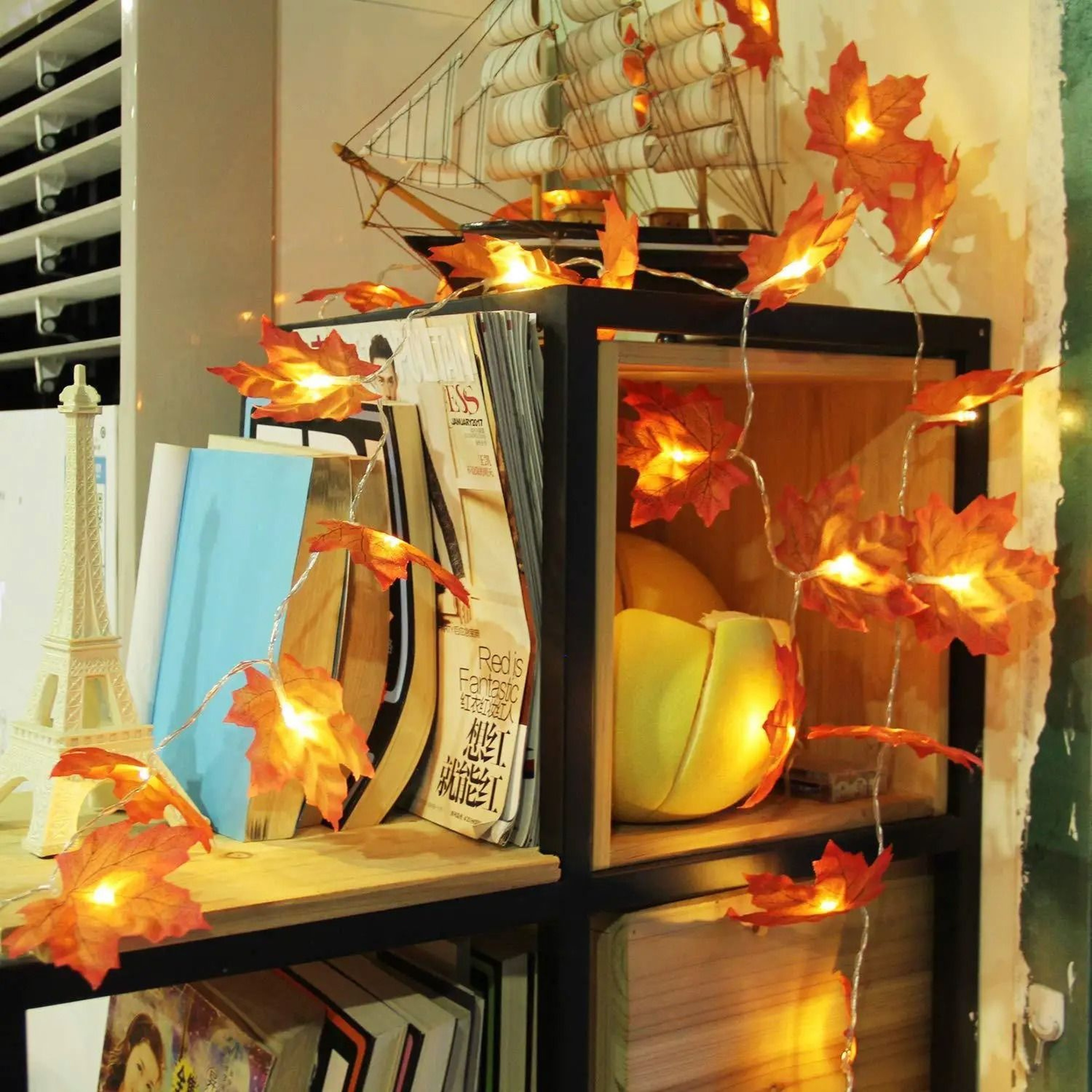 Maple Leaf LED Light String Garland For Christmas And Fall Decor 3