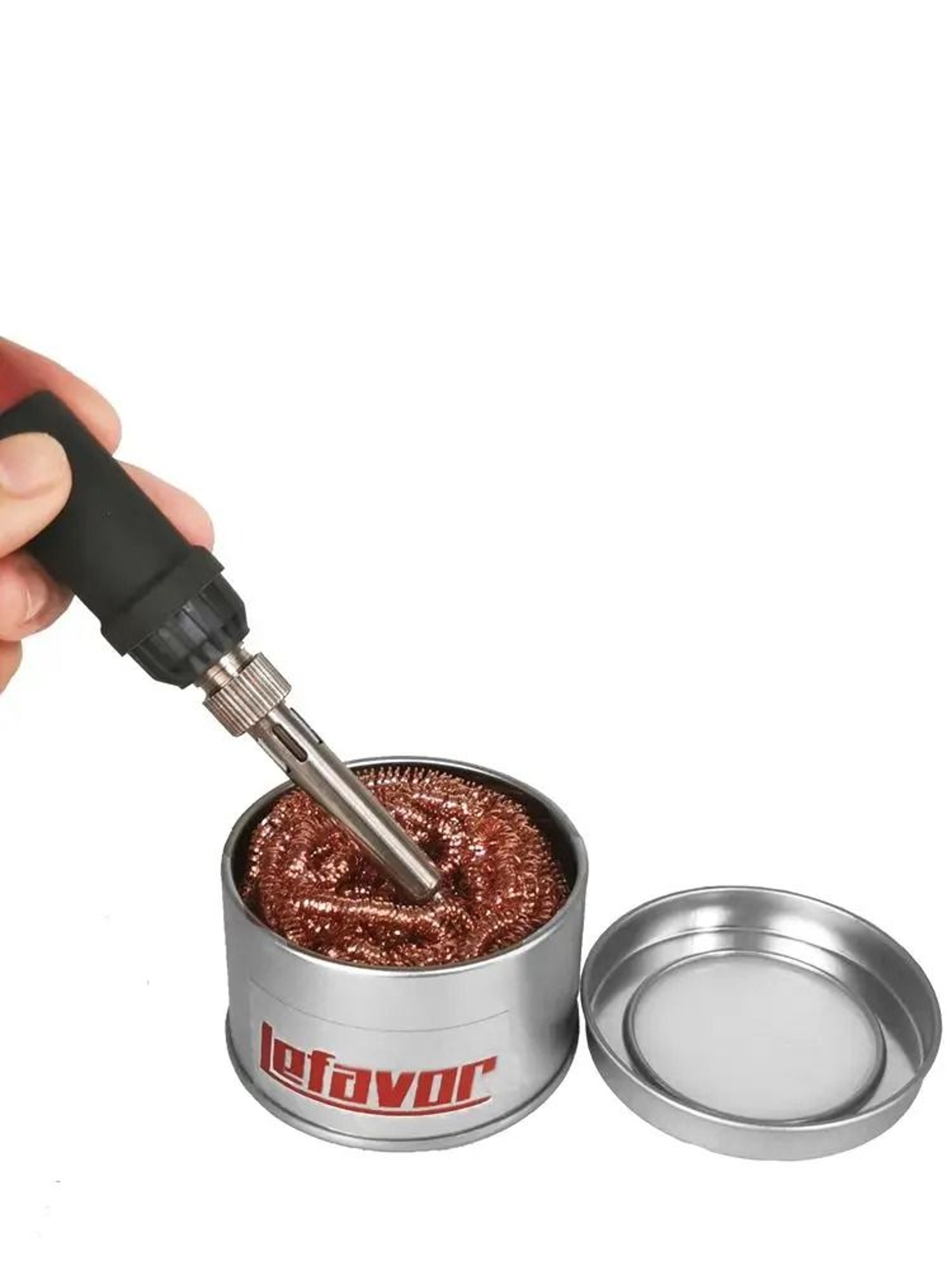 Copper Wire Soldering Iron Tip Cleaner Ball With Metal Holder 1