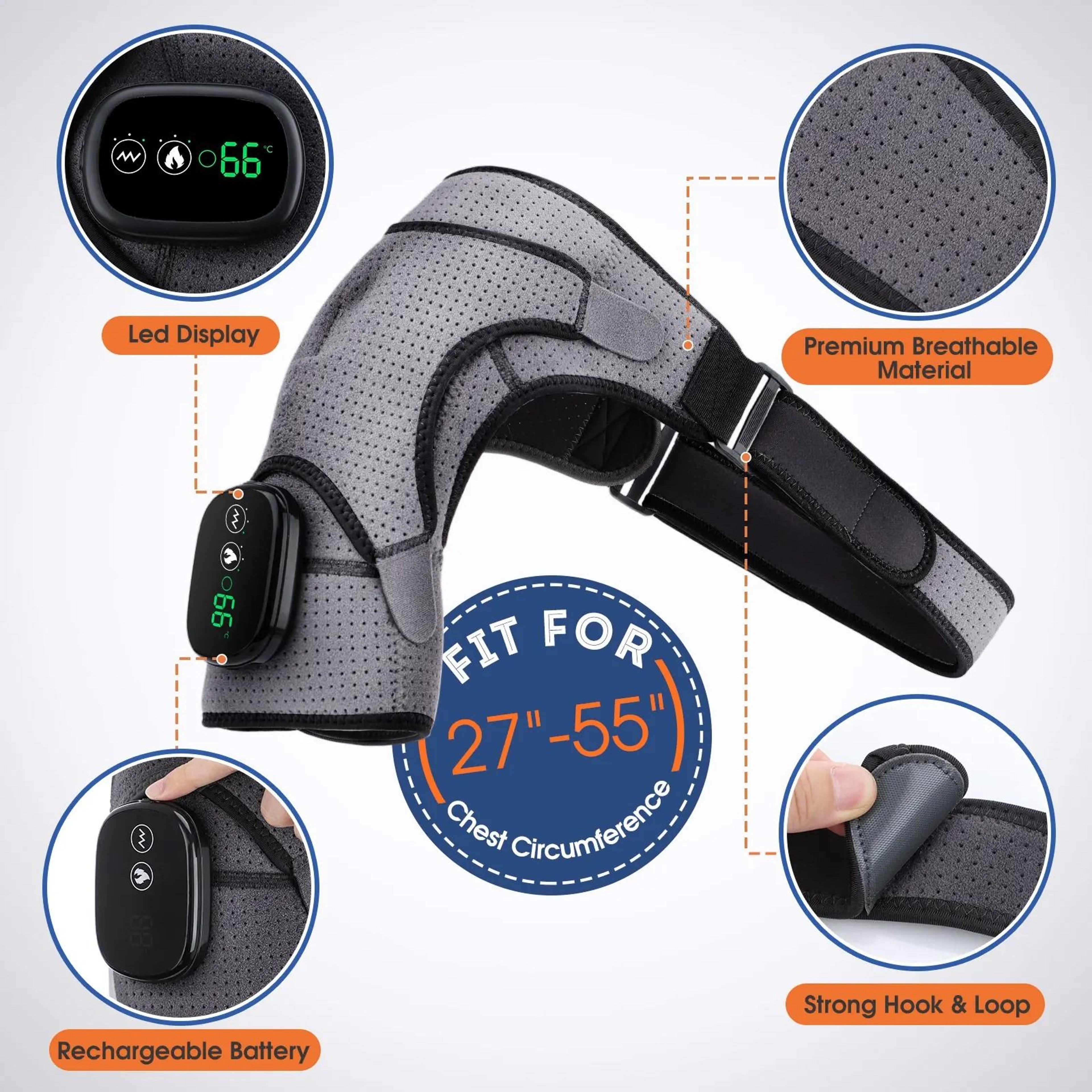 Electric Heated Shoulder And Back Massage Brace 1
