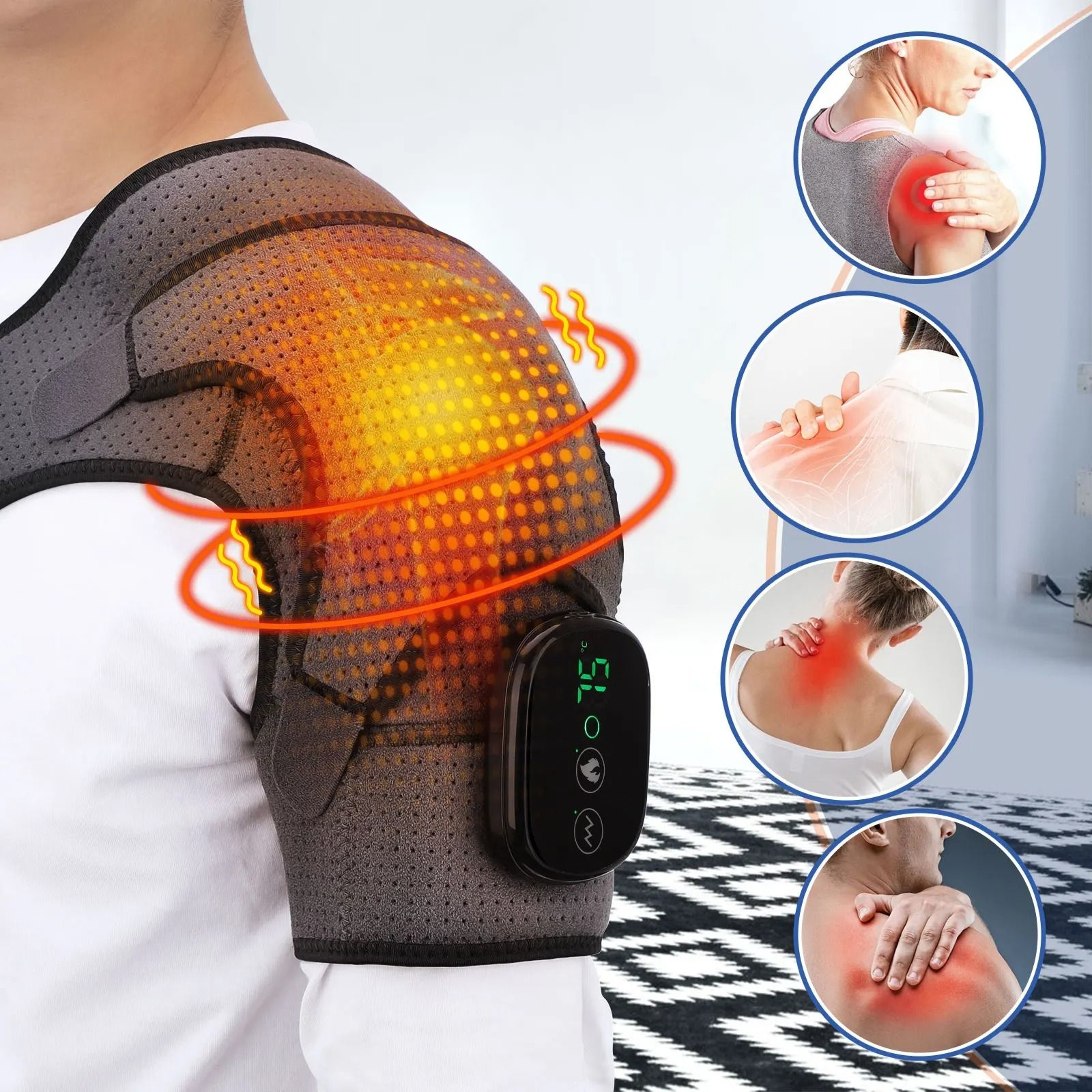 Electric Heated Shoulder And Back Massage Brace 5