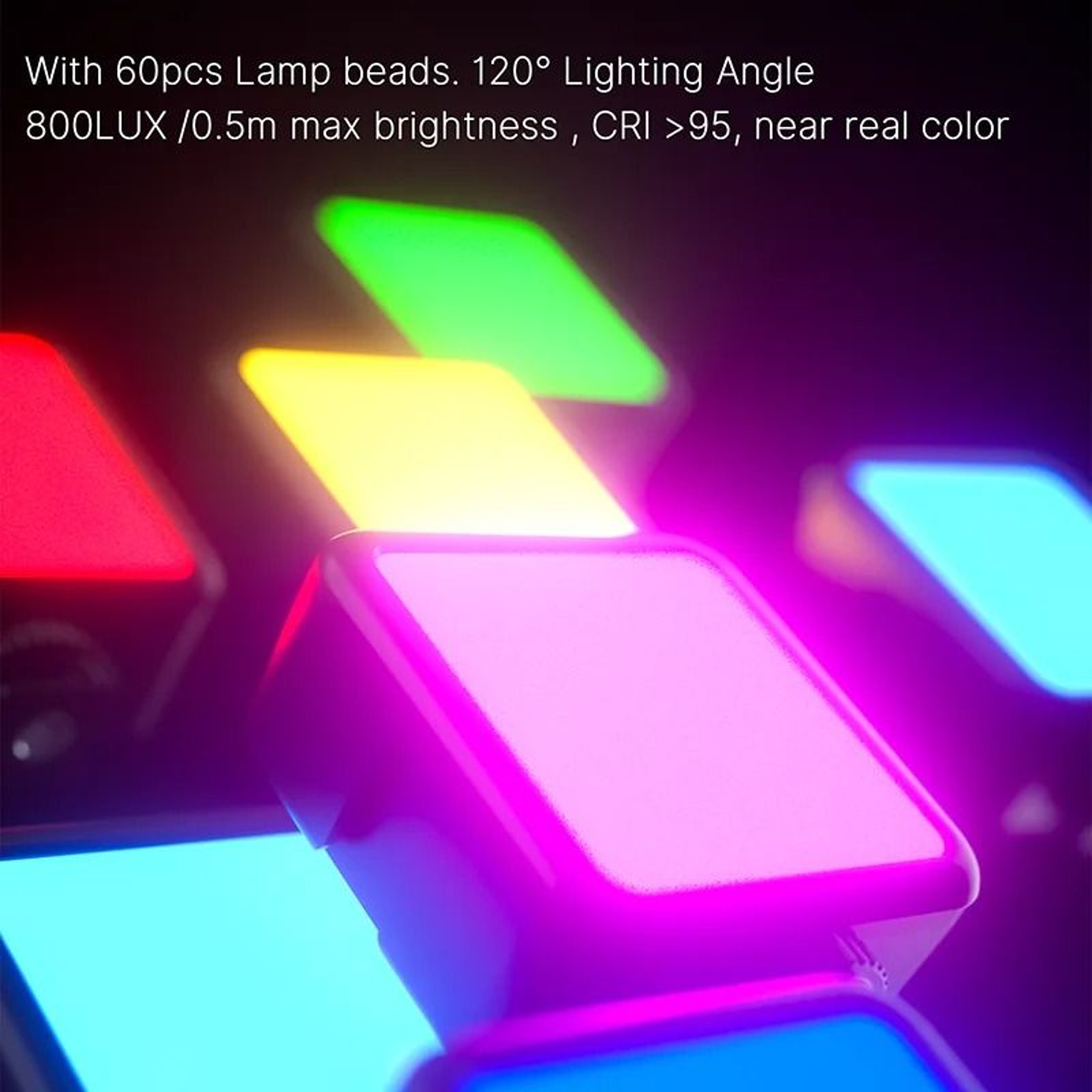 RGB LED Rechargeable Video Light With Adjustable Color And Brightness 5