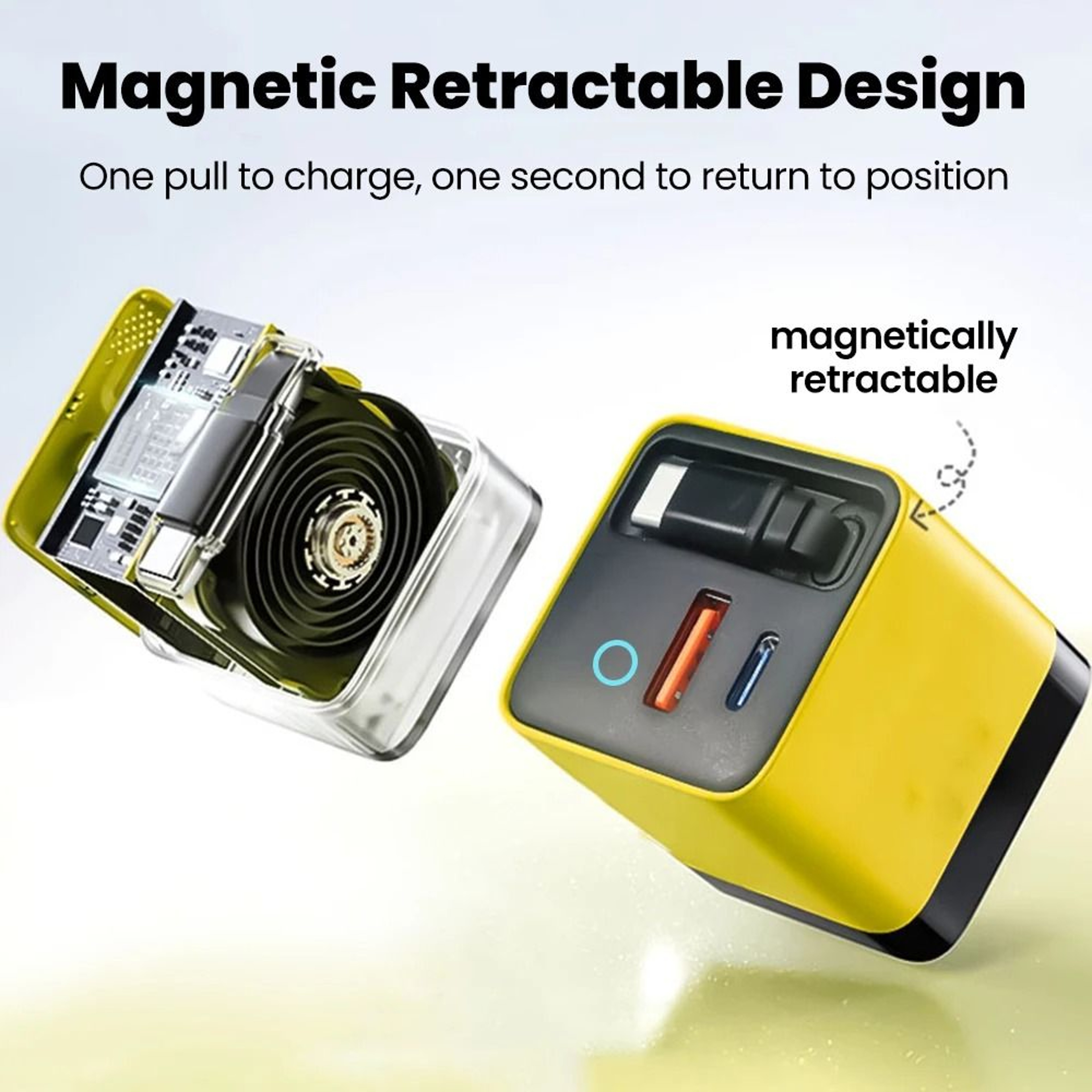 80W Fast Charging Type C USB Charger With Retractable Cable 3
