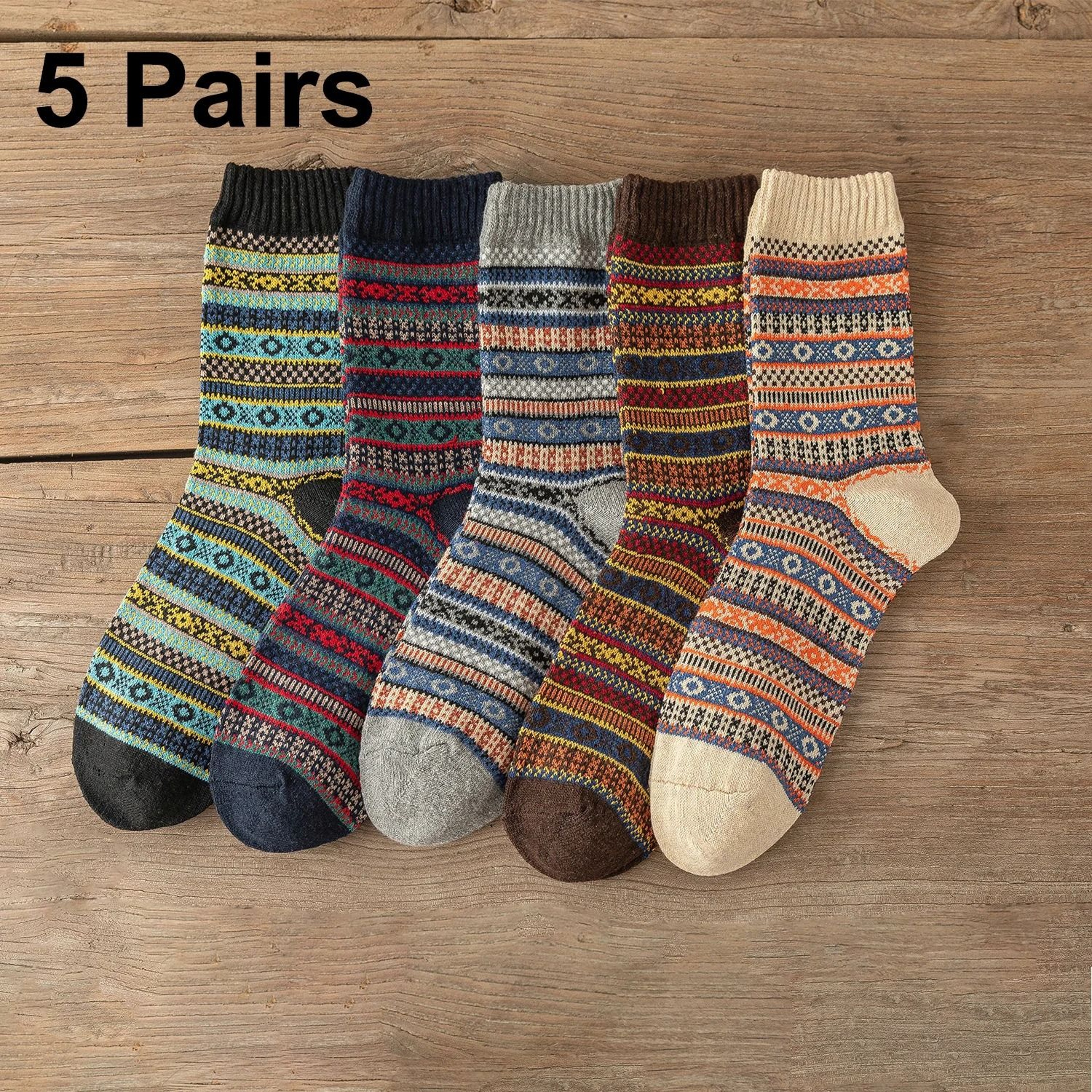 Cozy Winter Wool Socks For Men And Women 5 Pairs Set 0