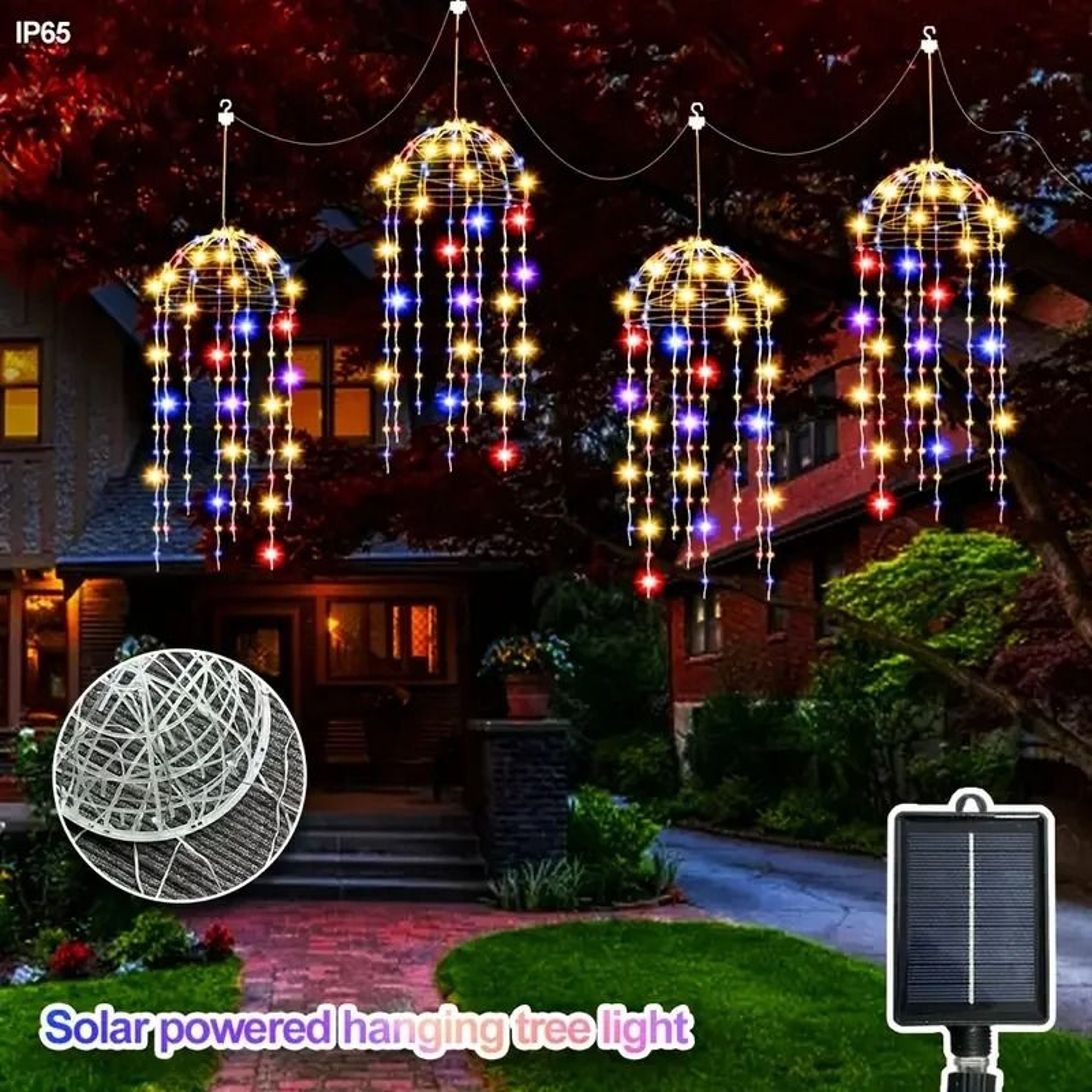 Solar Hanging Jellyfish Lights With 8 Lighting Modes For Outdoor Decoration 2