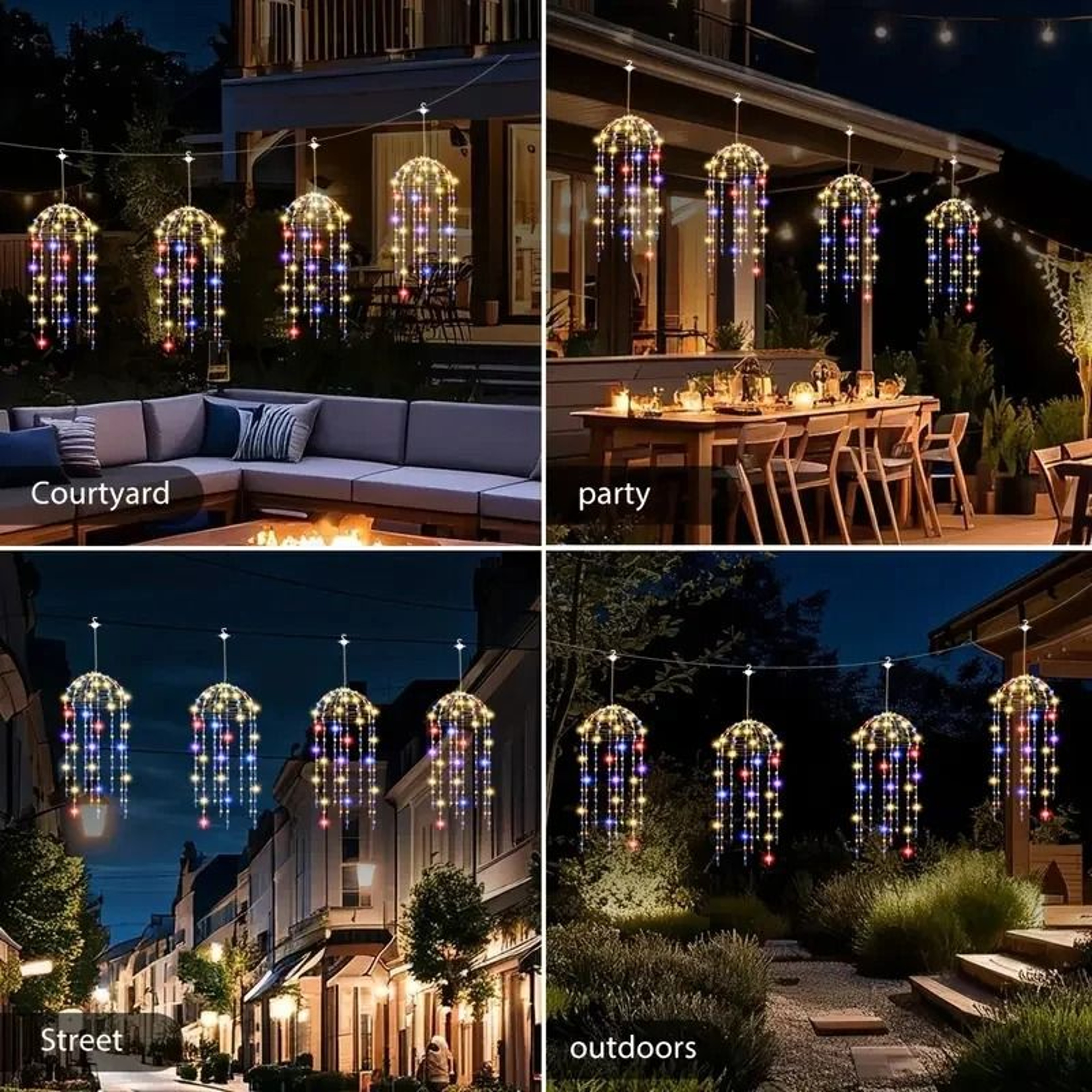 Solar Hanging Jellyfish Lights With 8 Lighting Modes For Outdoor Decoration 5