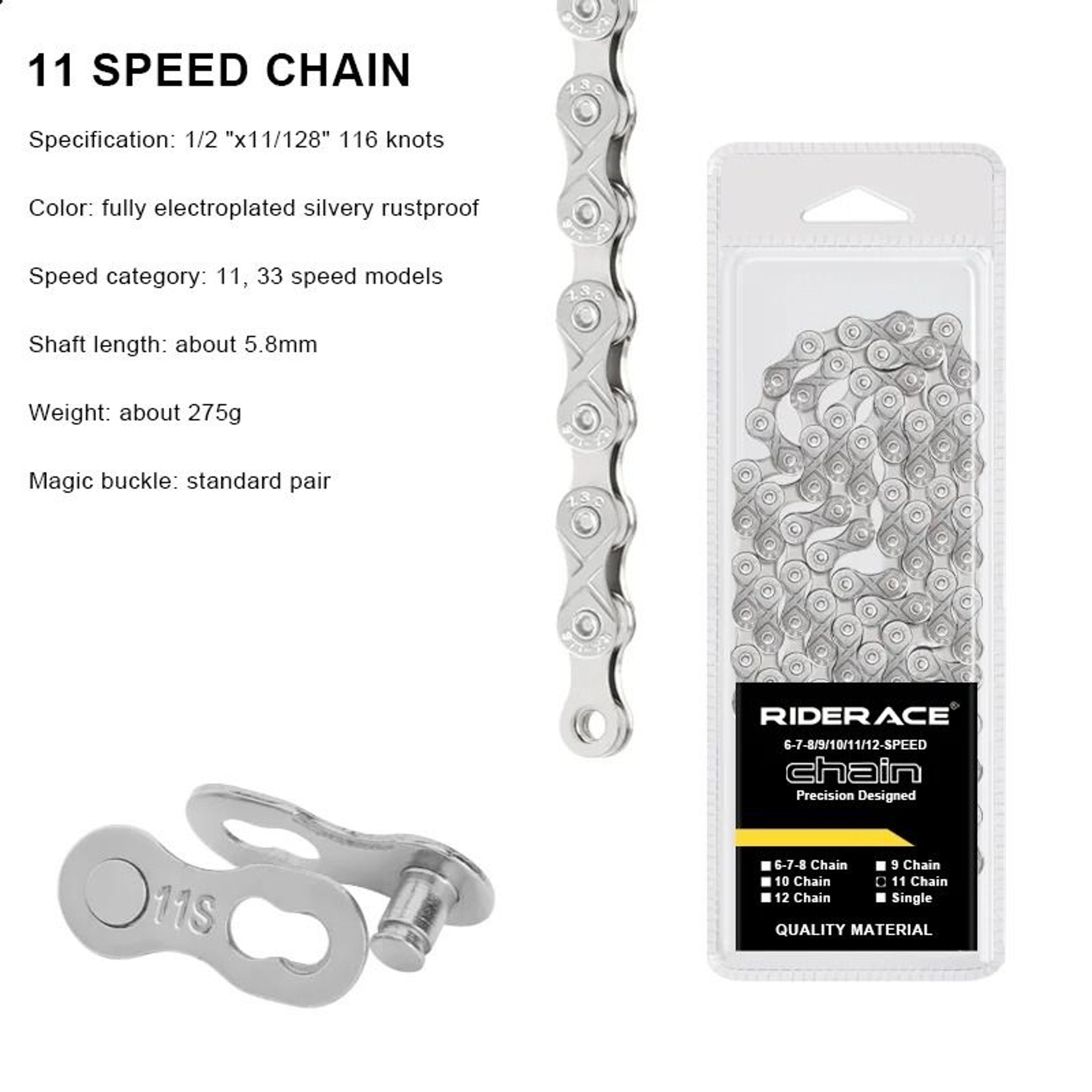 Lightweight MultiSpeed Bicycle Chain For Road And Mountain Bikes 5
