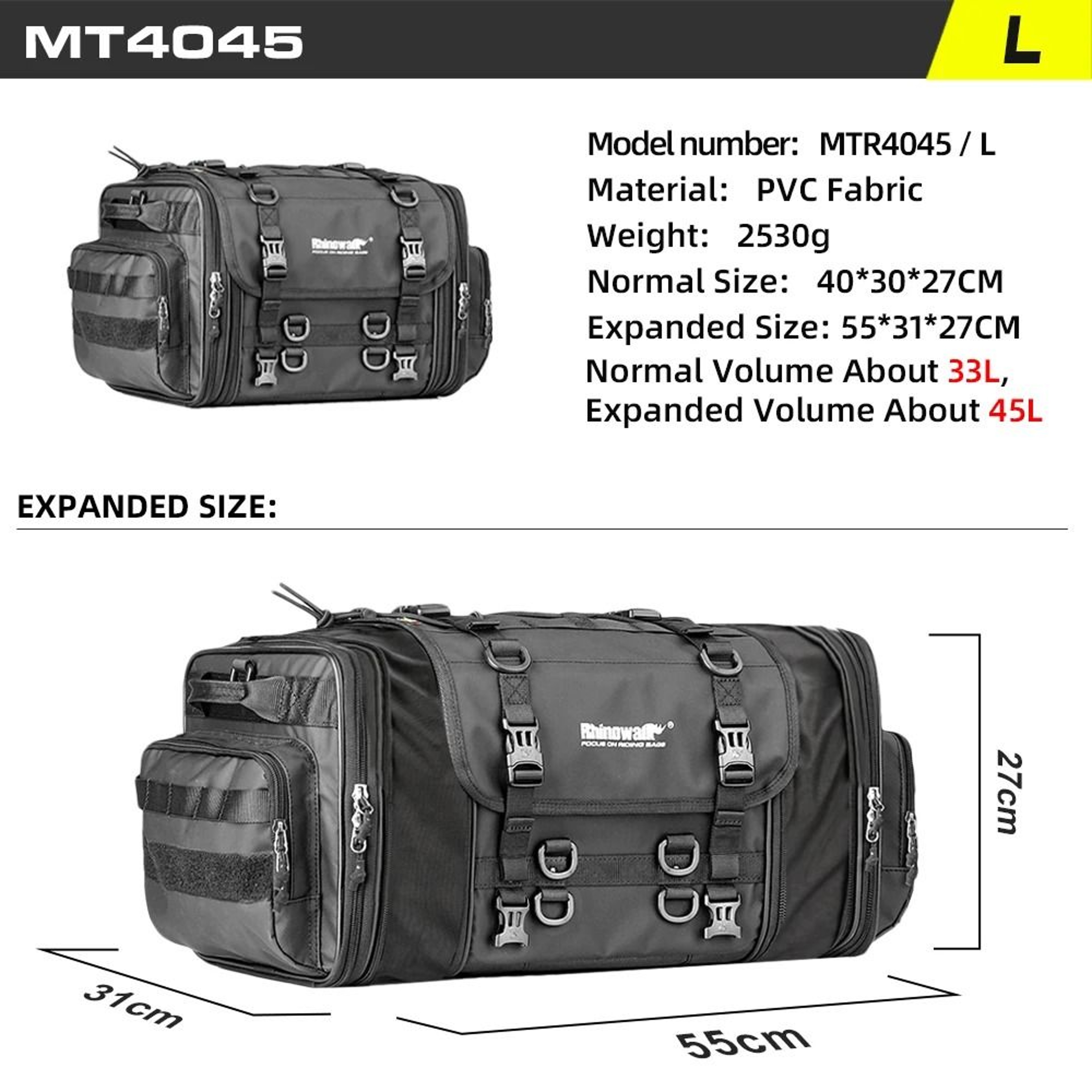 Expandable Waterproof Motorcycle Travel Bag 8