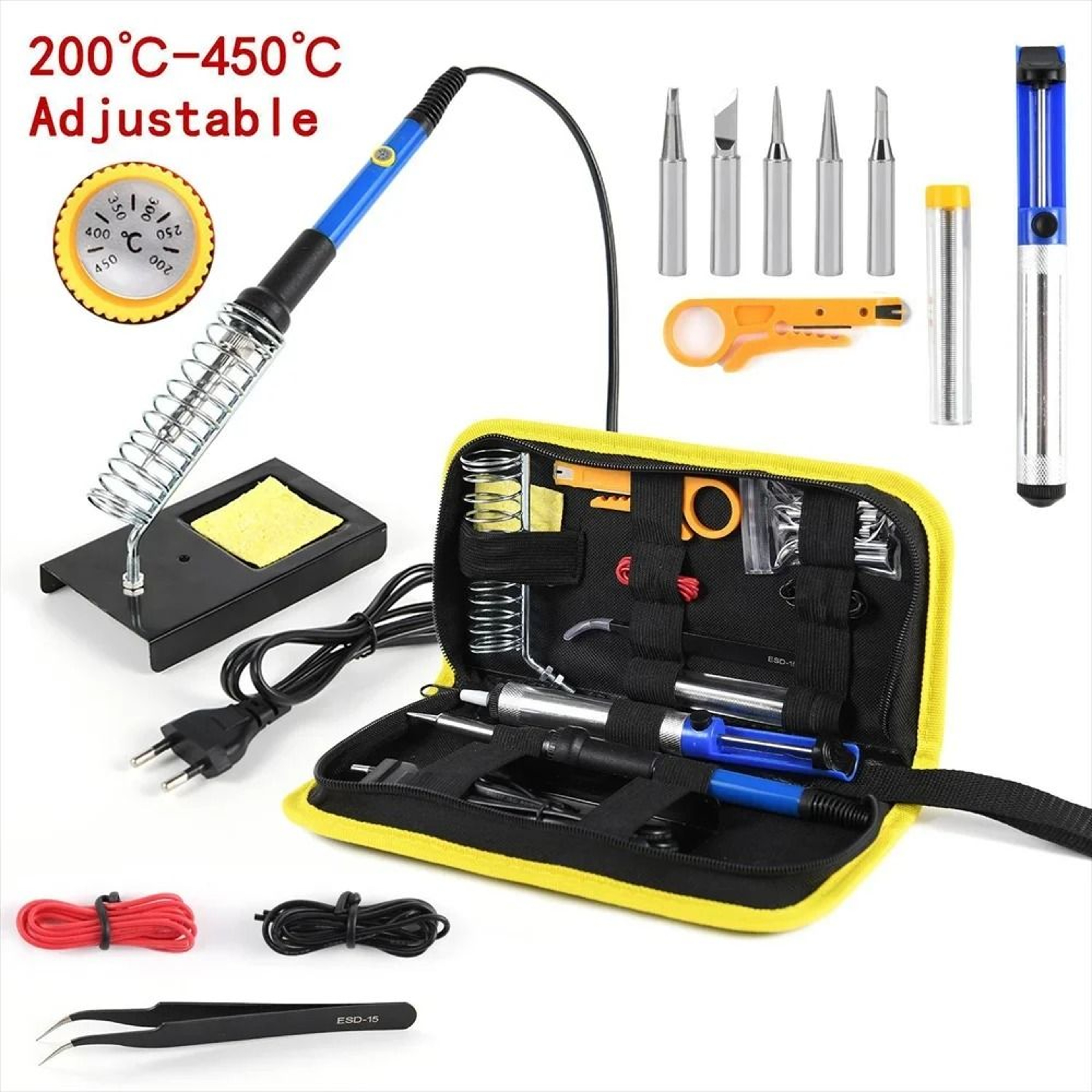 Adjustable Temperature Soldering Iron Kit With Accessories 0