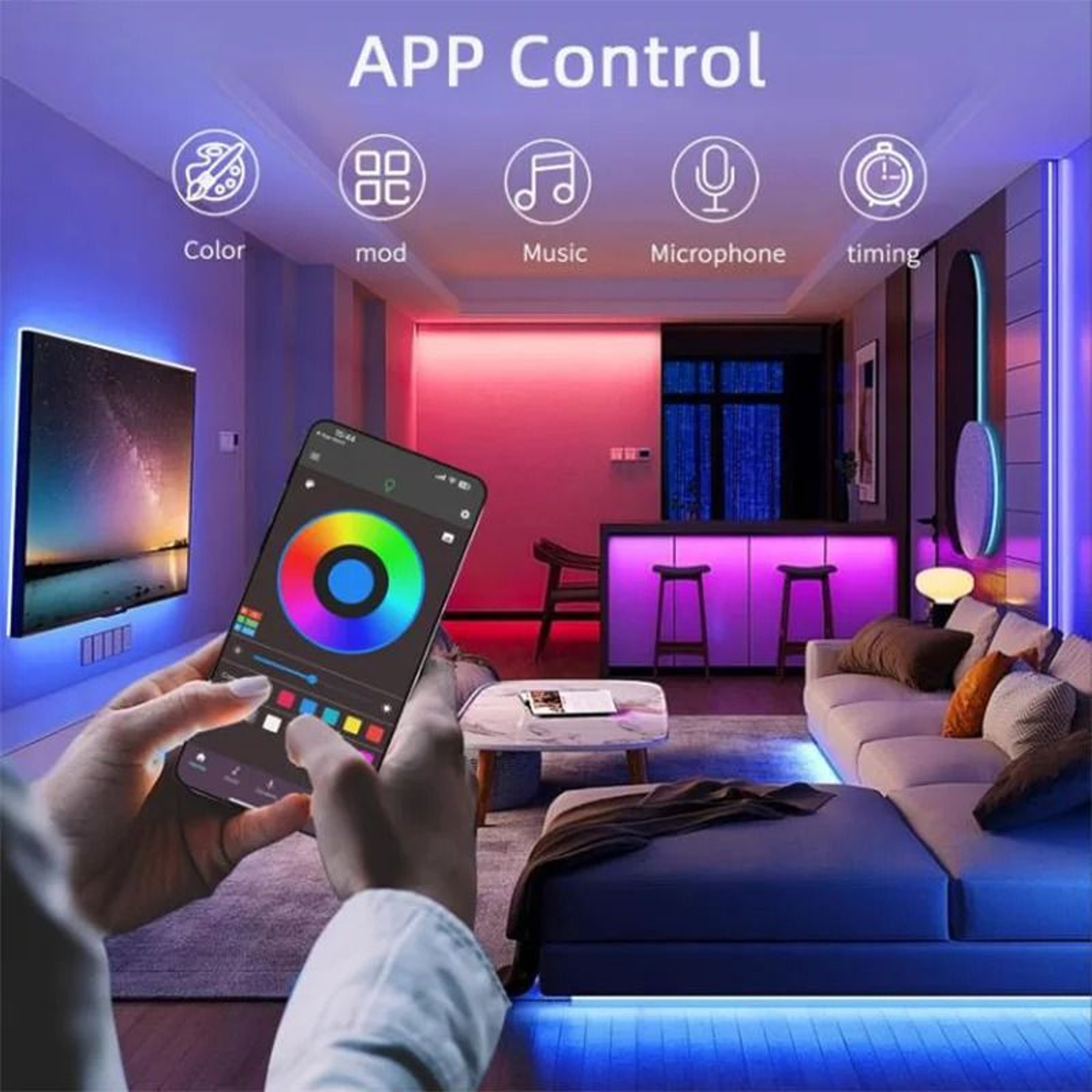 Smart RGB LED Neon Light Strip With App And Bluetooth Control 3