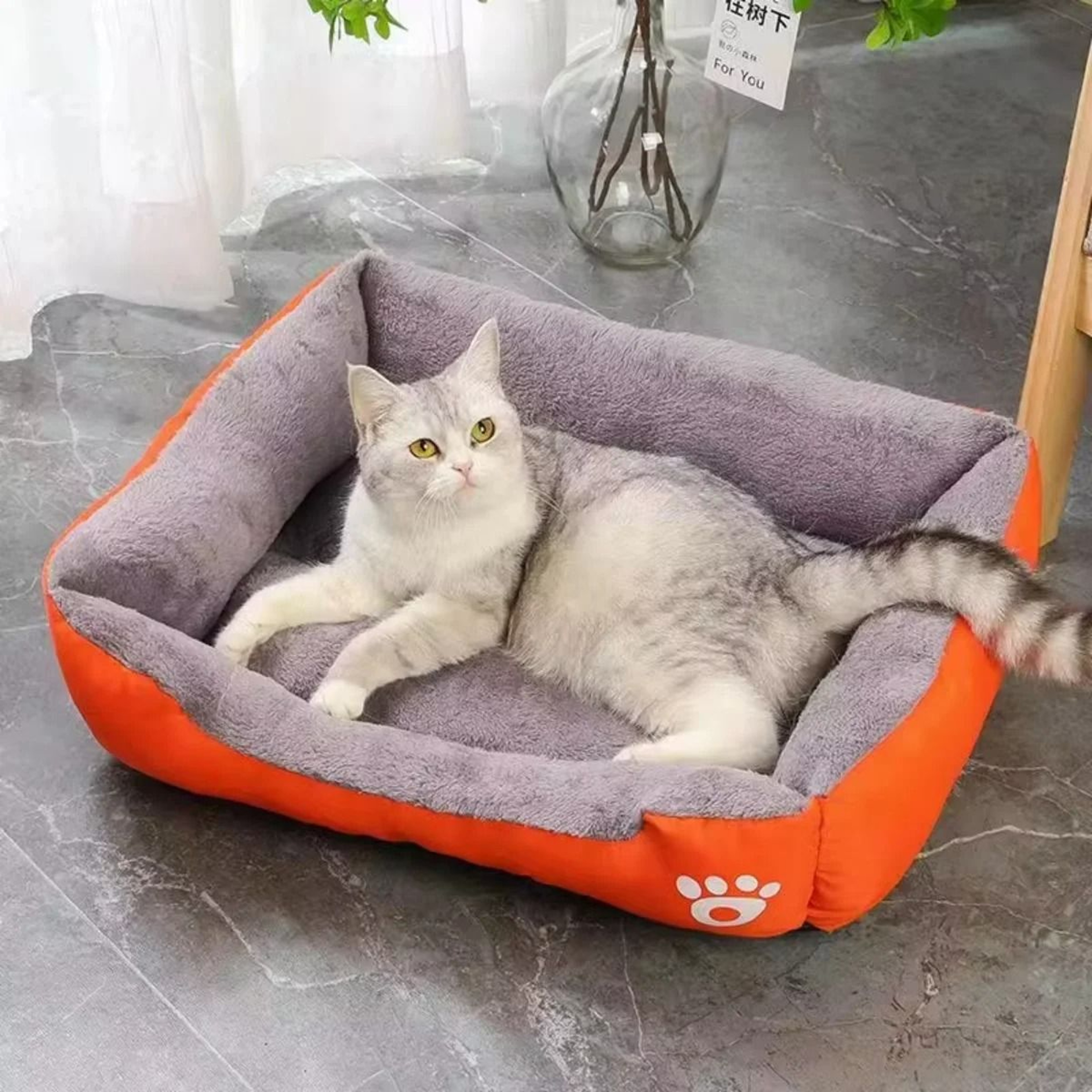 Soft Square Winter Pet Bed For Dogs And Cats 1