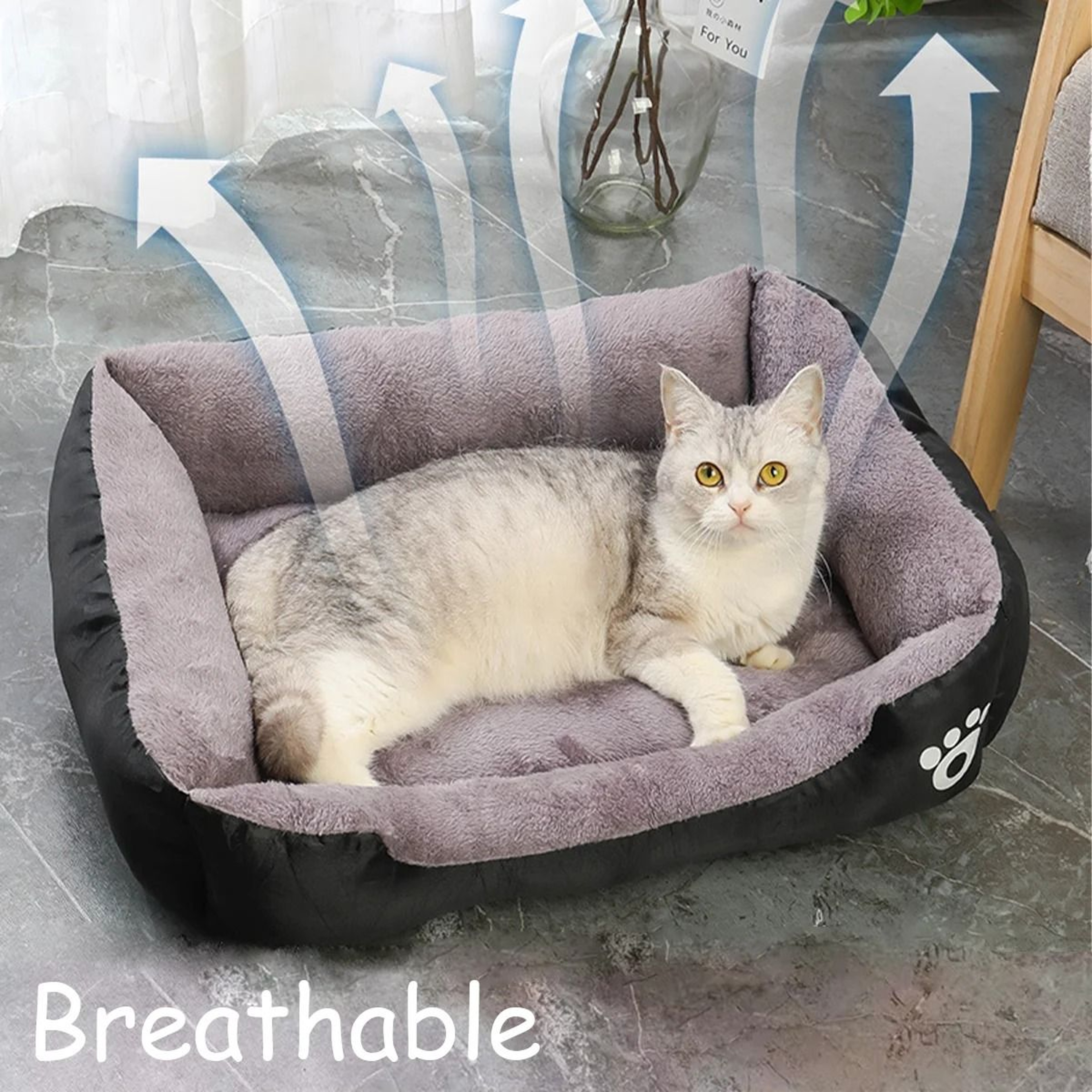 Soft Square Winter Pet Bed For Dogs And Cats 2