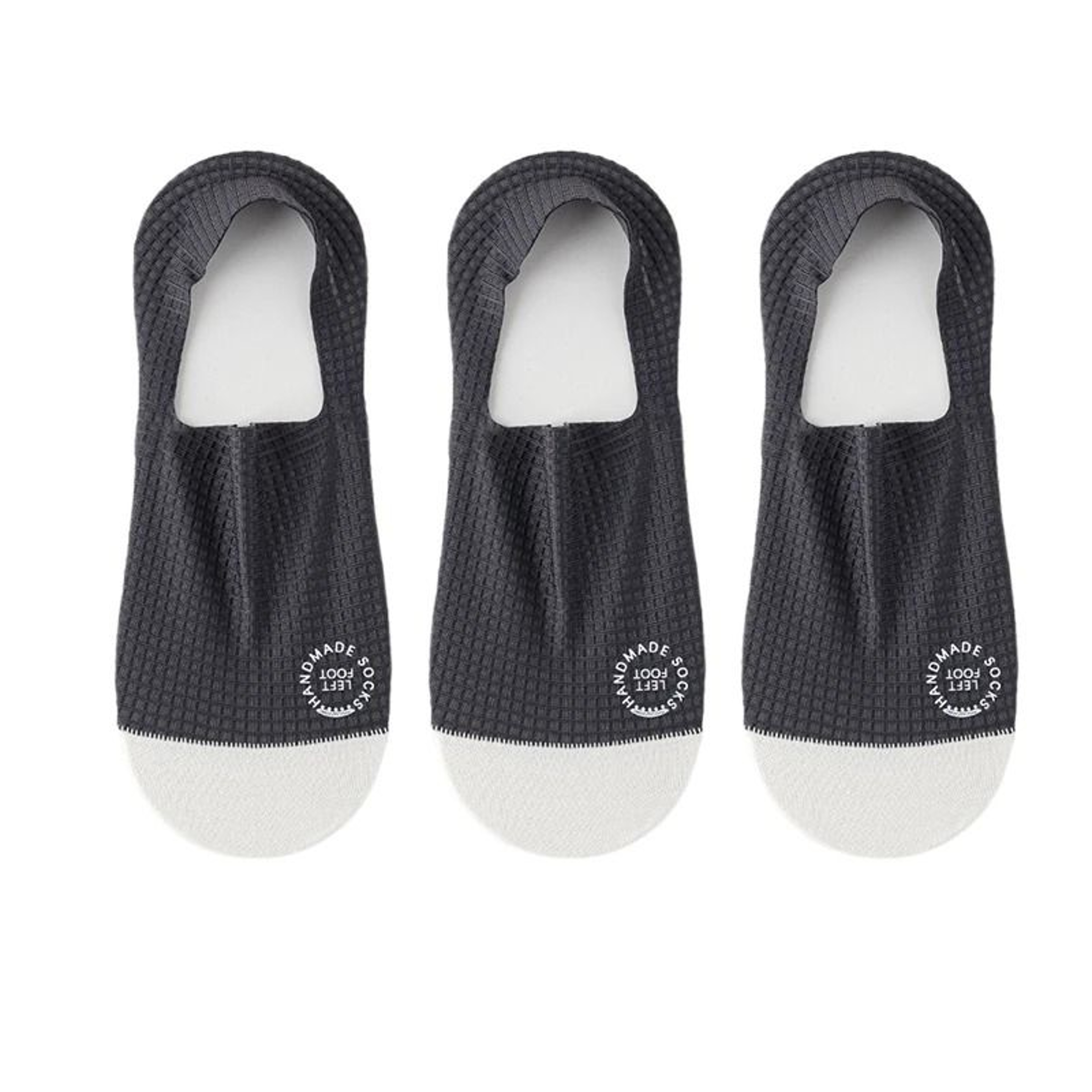 Mens Invisible Breathable Waffle Pattern Boat Socks 3Pack 16