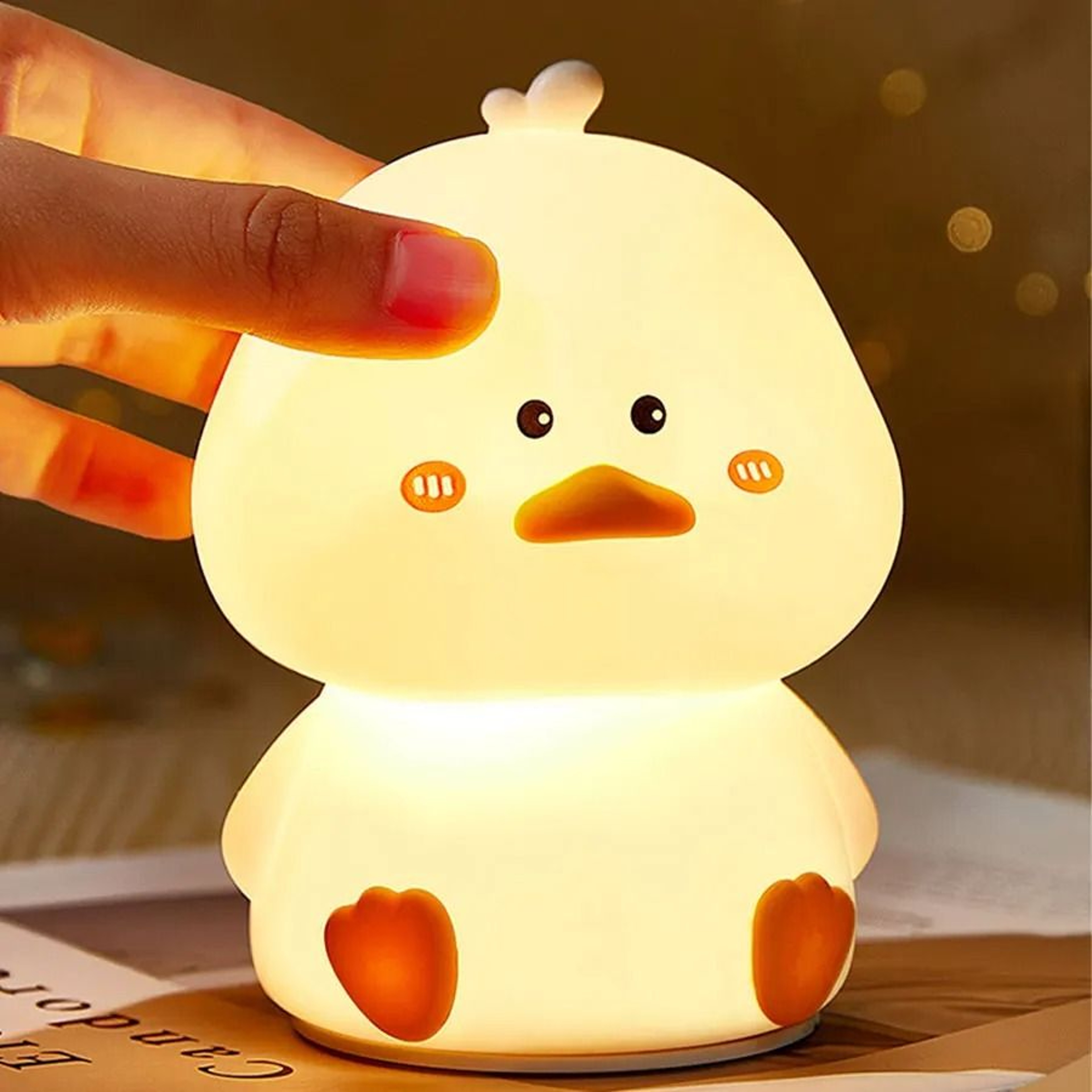Smart Duck Silicone Rechargeable LED Night Light For Bedroom Decor 0