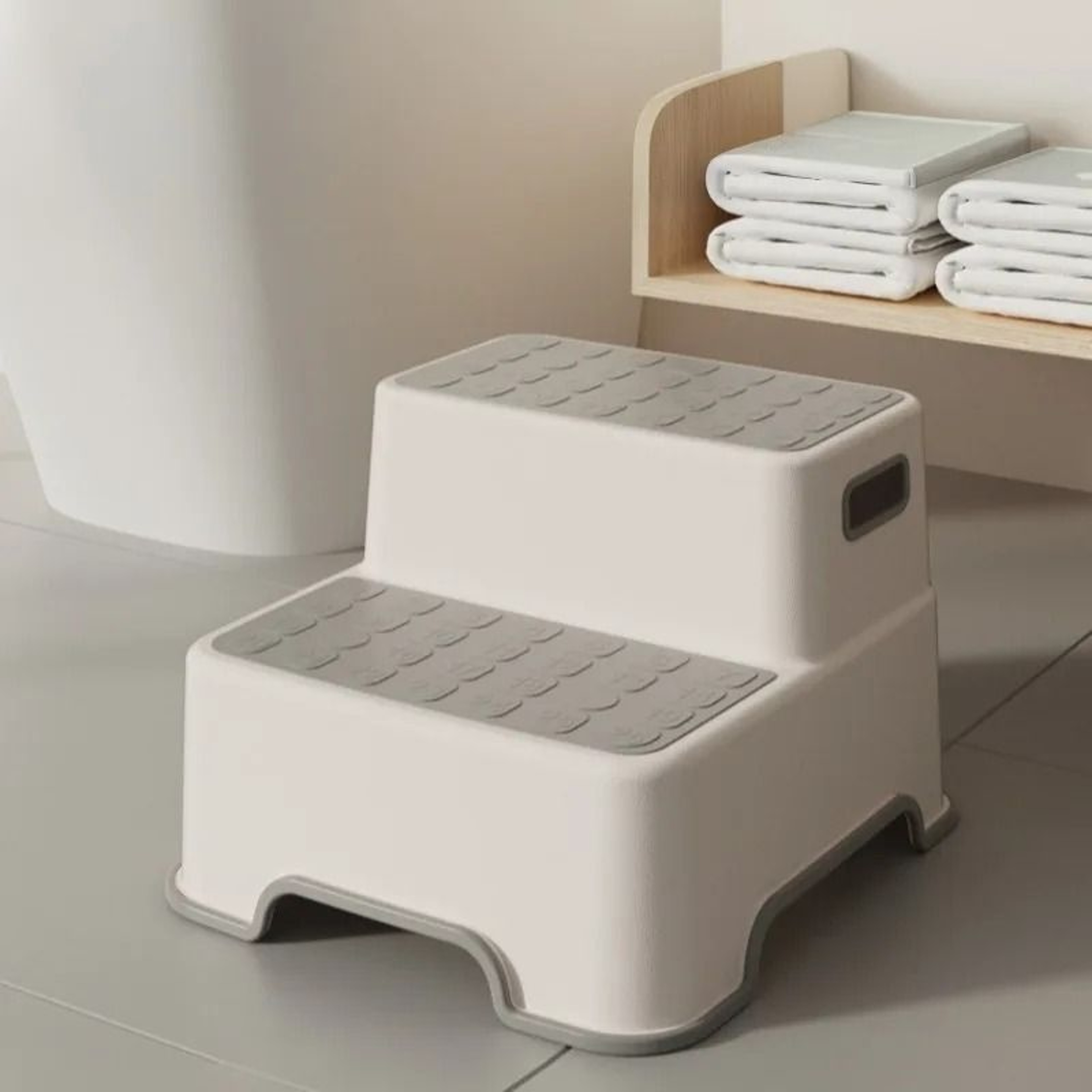Portable Step Stool For Bathroom With Two Step Design 0