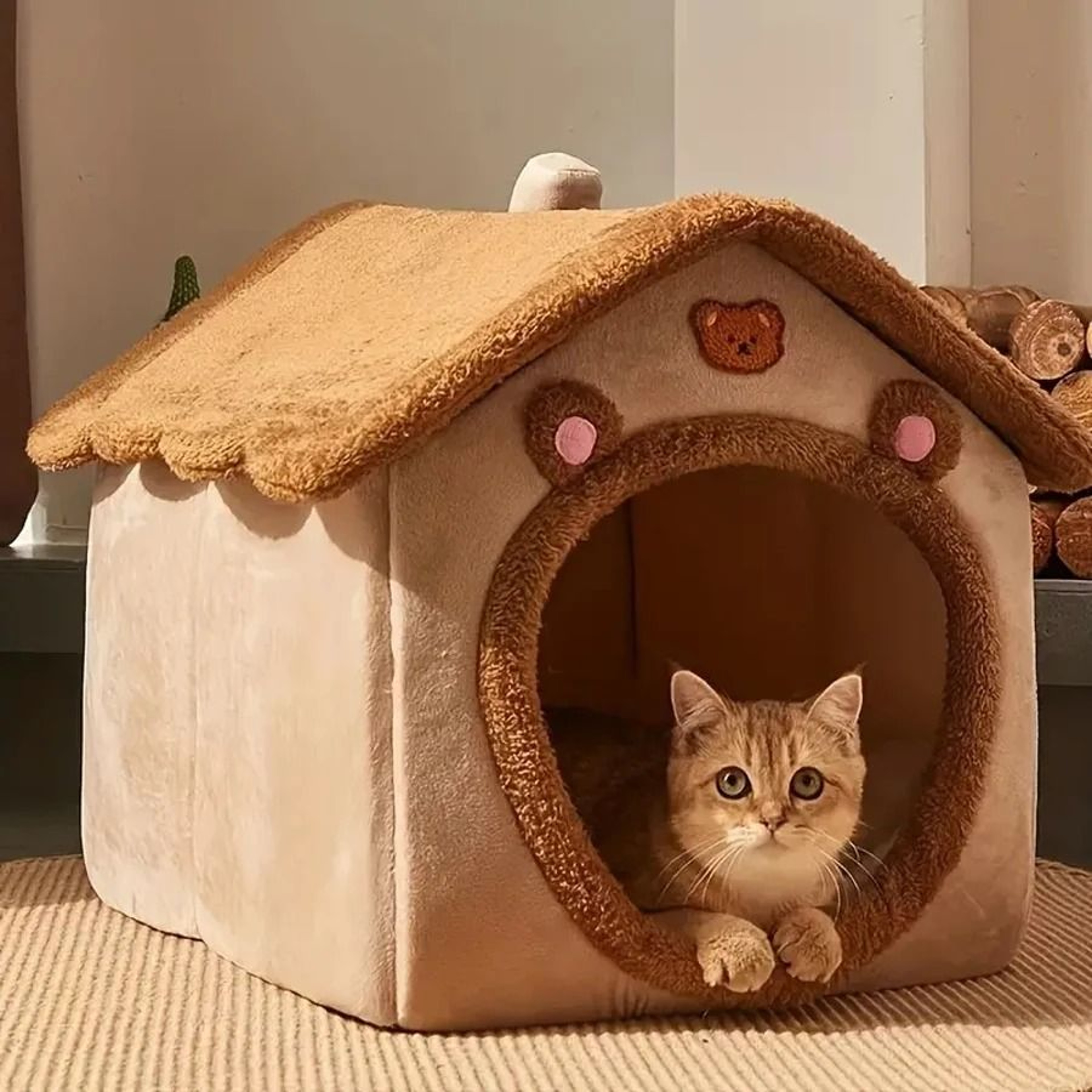 Foldable Pet House Removable Washable Cat Bed For Small Dogs And Medium Cats 4