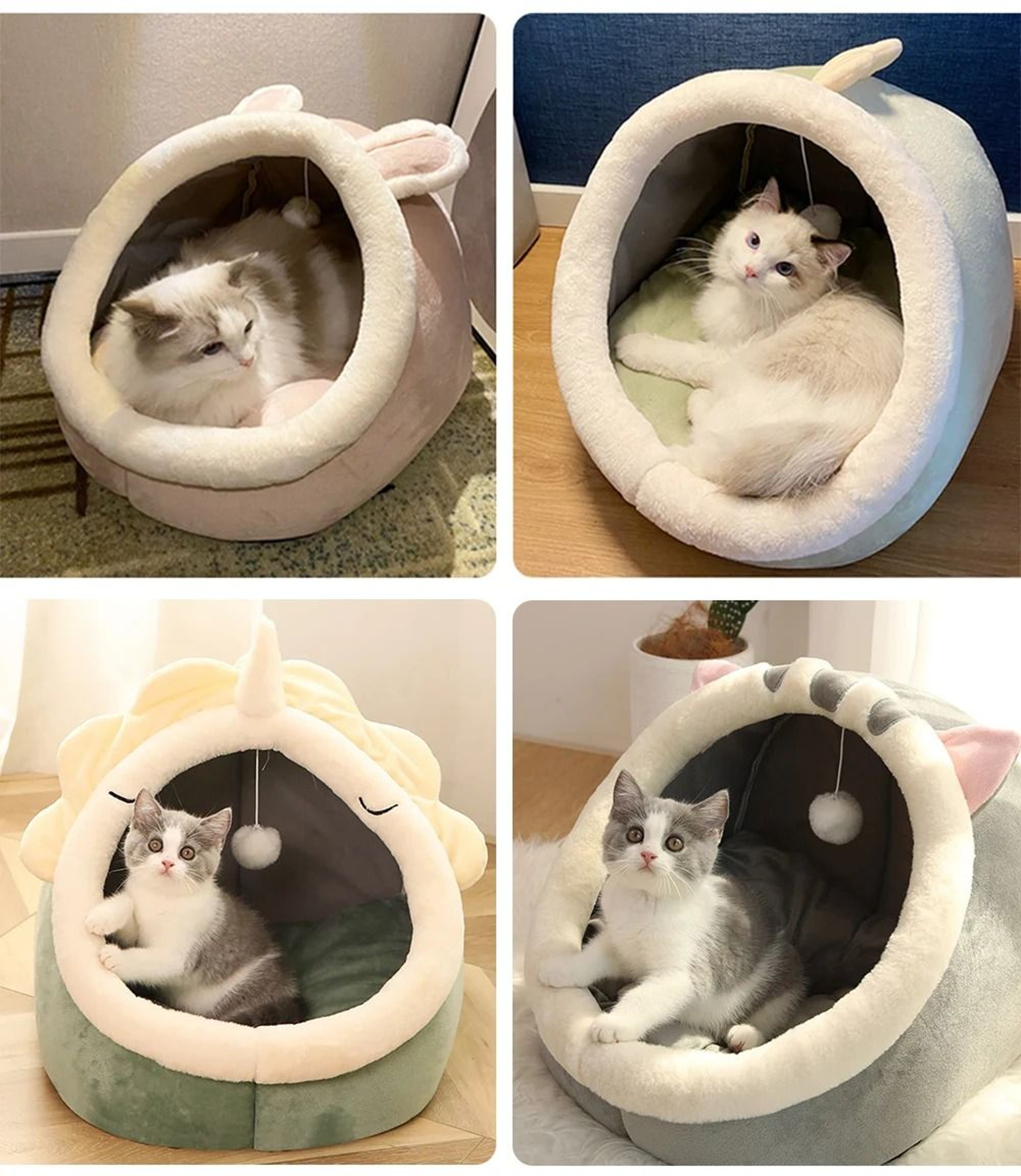 Foldable Pet Sleeping Bed Removable Washable Pet Mat Bag Cave For Cats And Small Dogs 5