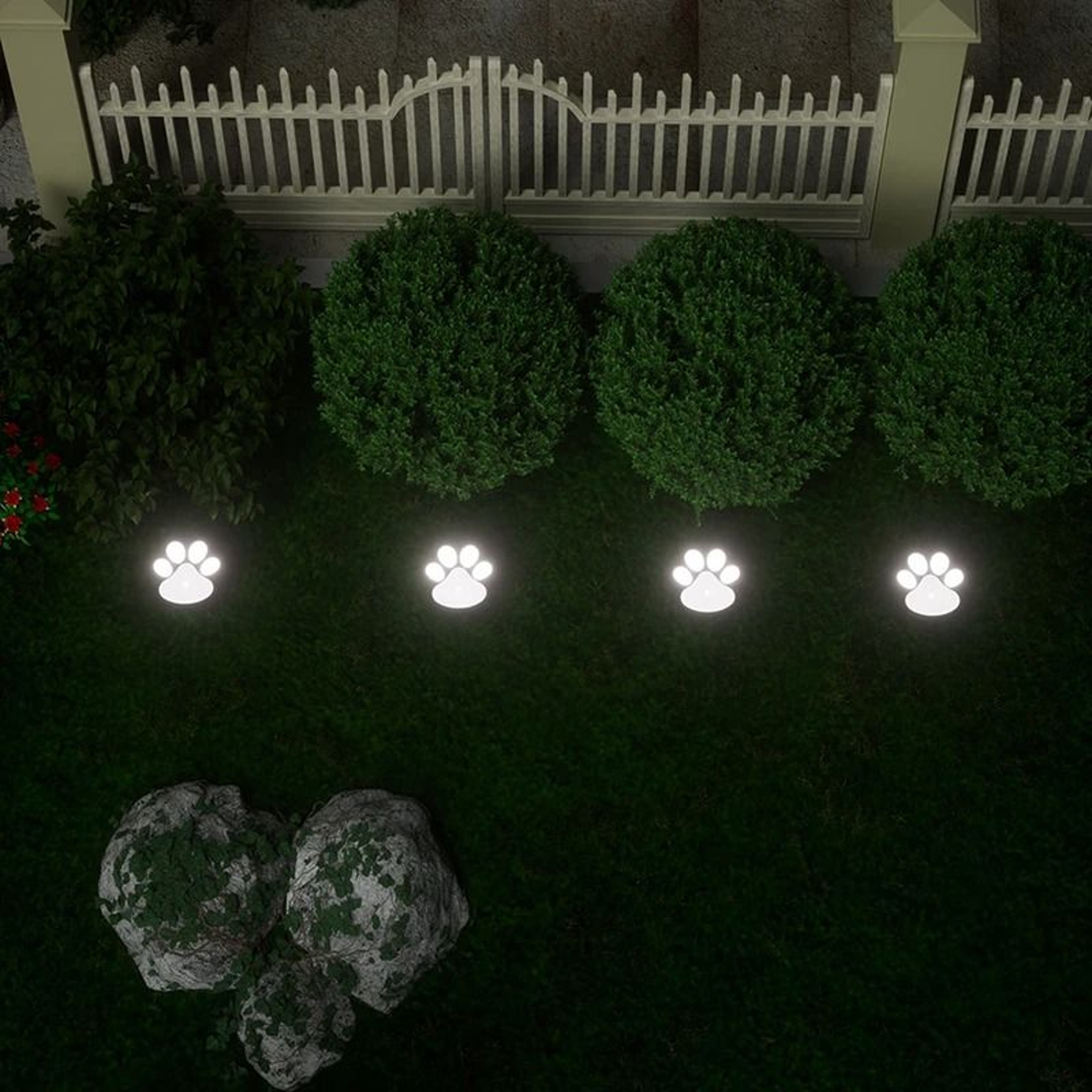 LED Solar Dog Paw Ground Lights For Garden And Yard Decoration 5