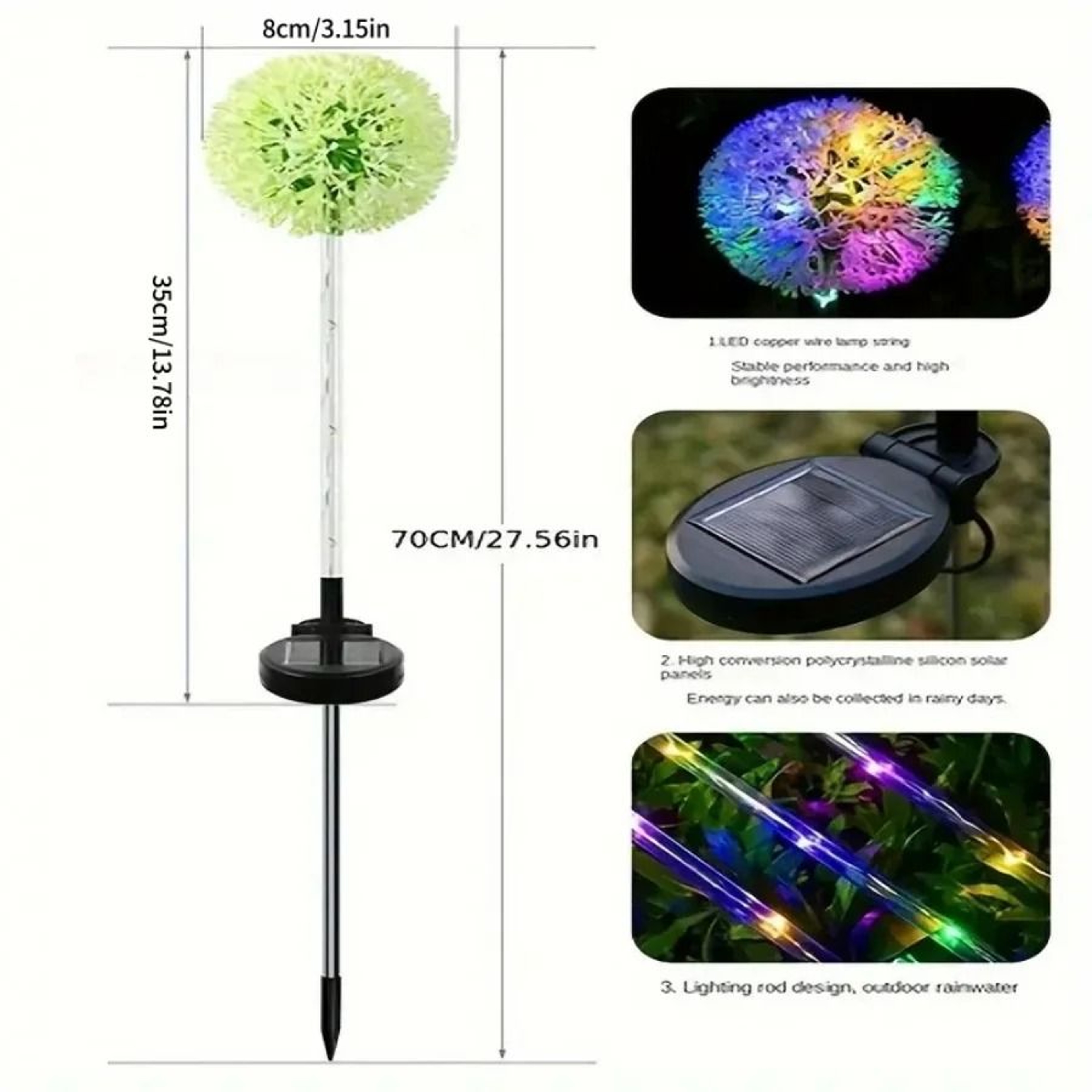 Solar LED Dandelion Garden Light For Outdoor Decoration 5