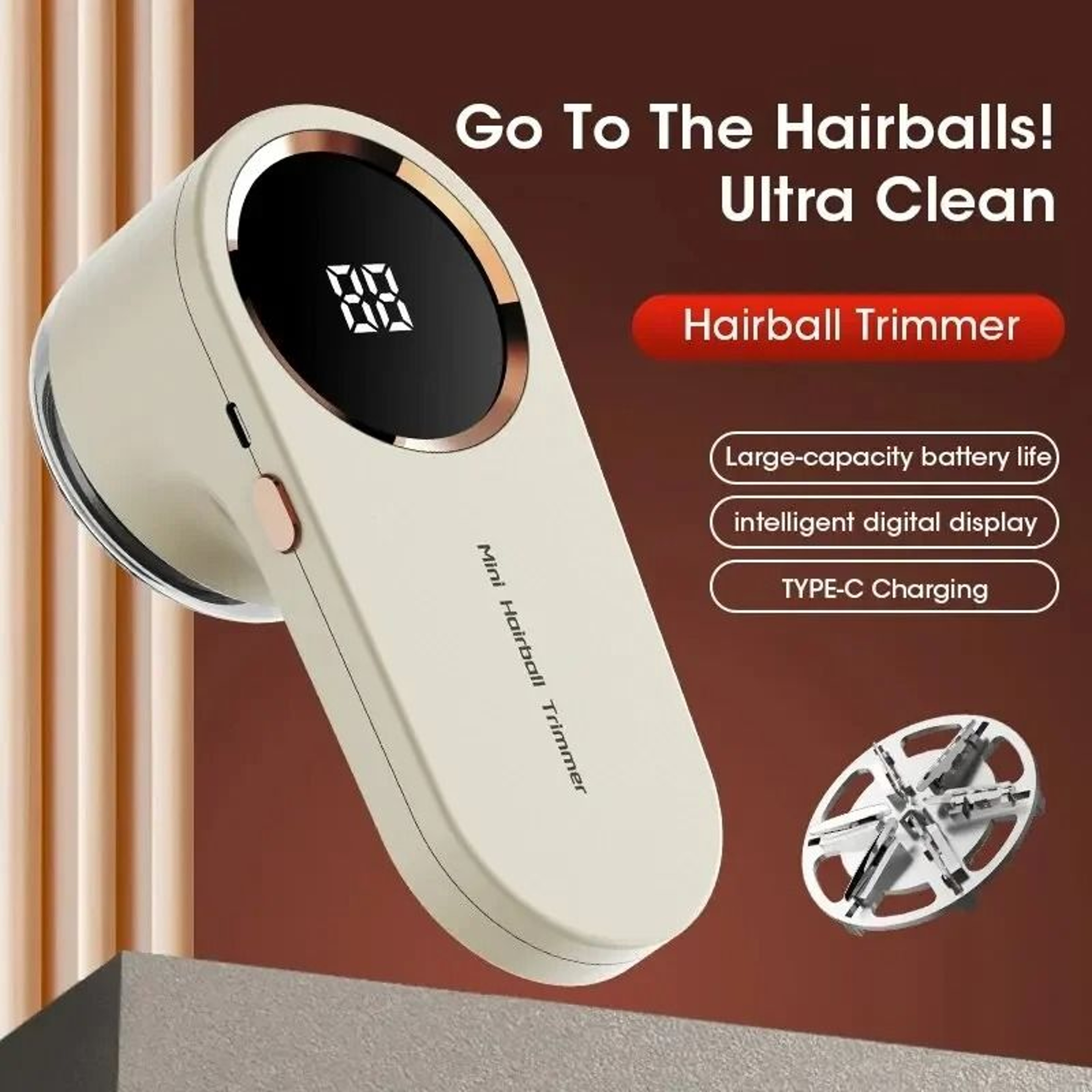 USB Rechargeable LED Digital Lint Remover Fabric Shaver 1