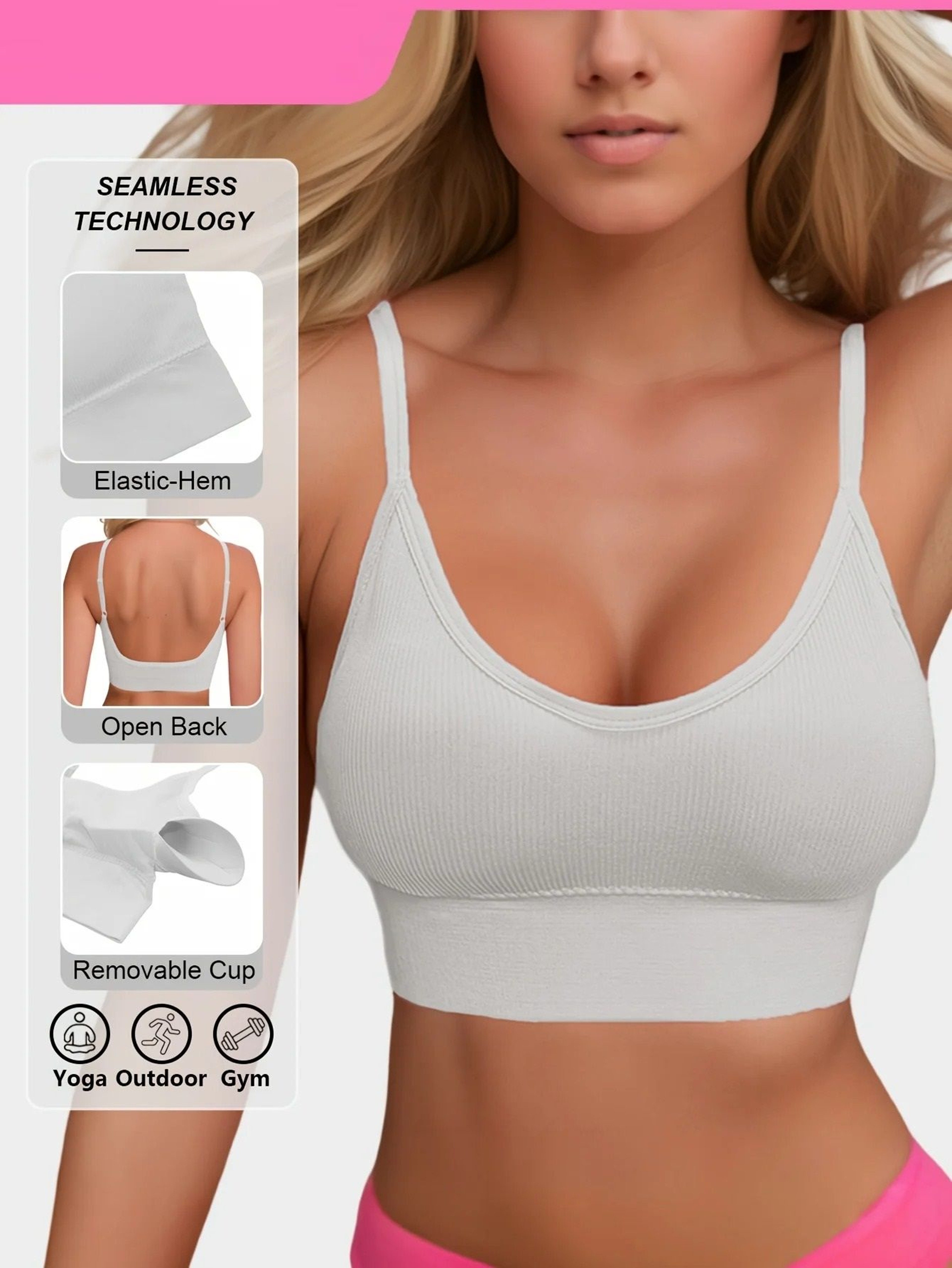 Knitted Ribbed Hal Terneck Yoga Sports Bra With Supportive Fit 11