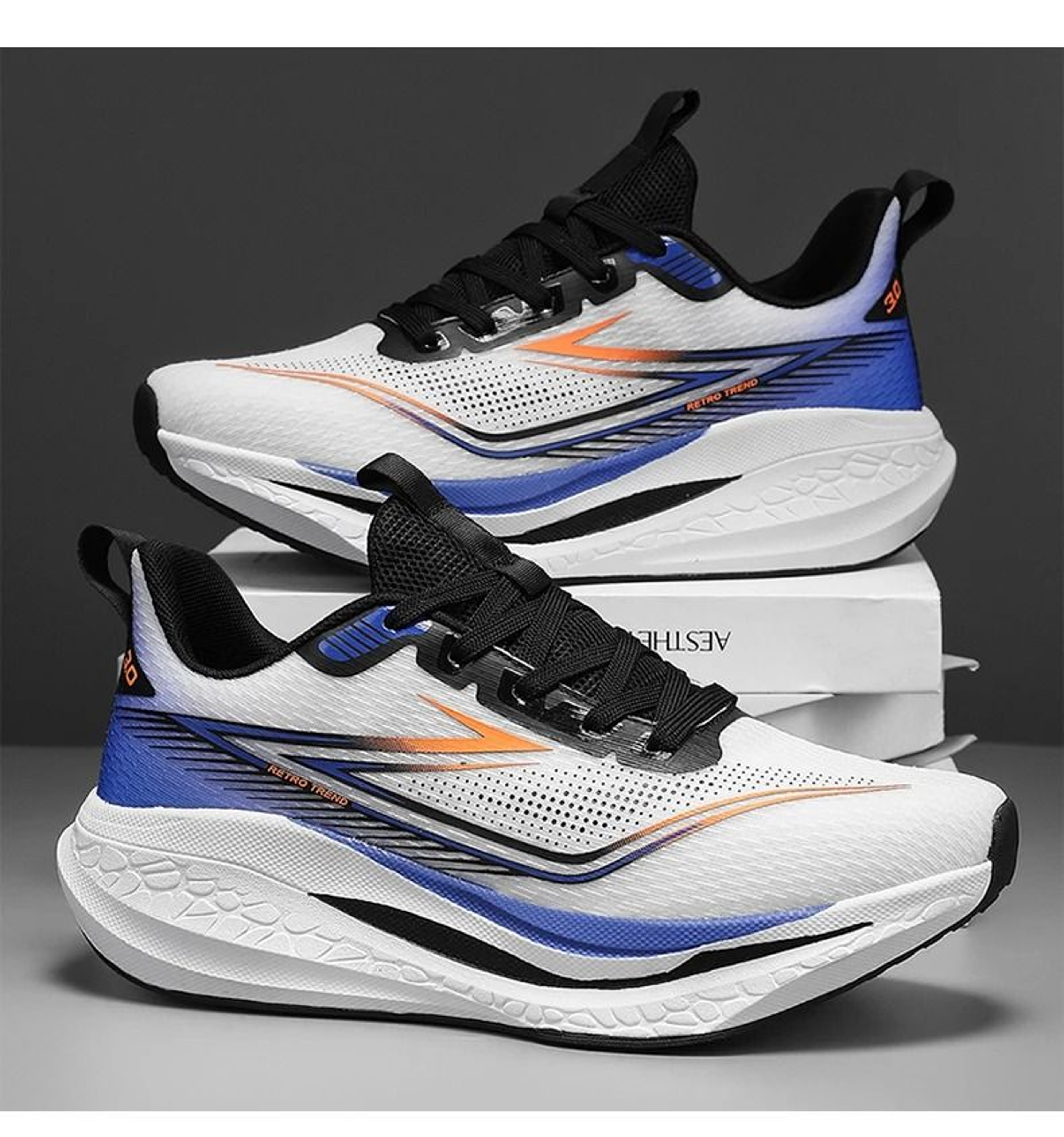 Mens Outdoor Mesh Breathable Sports Running Shoes With Cushioned Soles 2