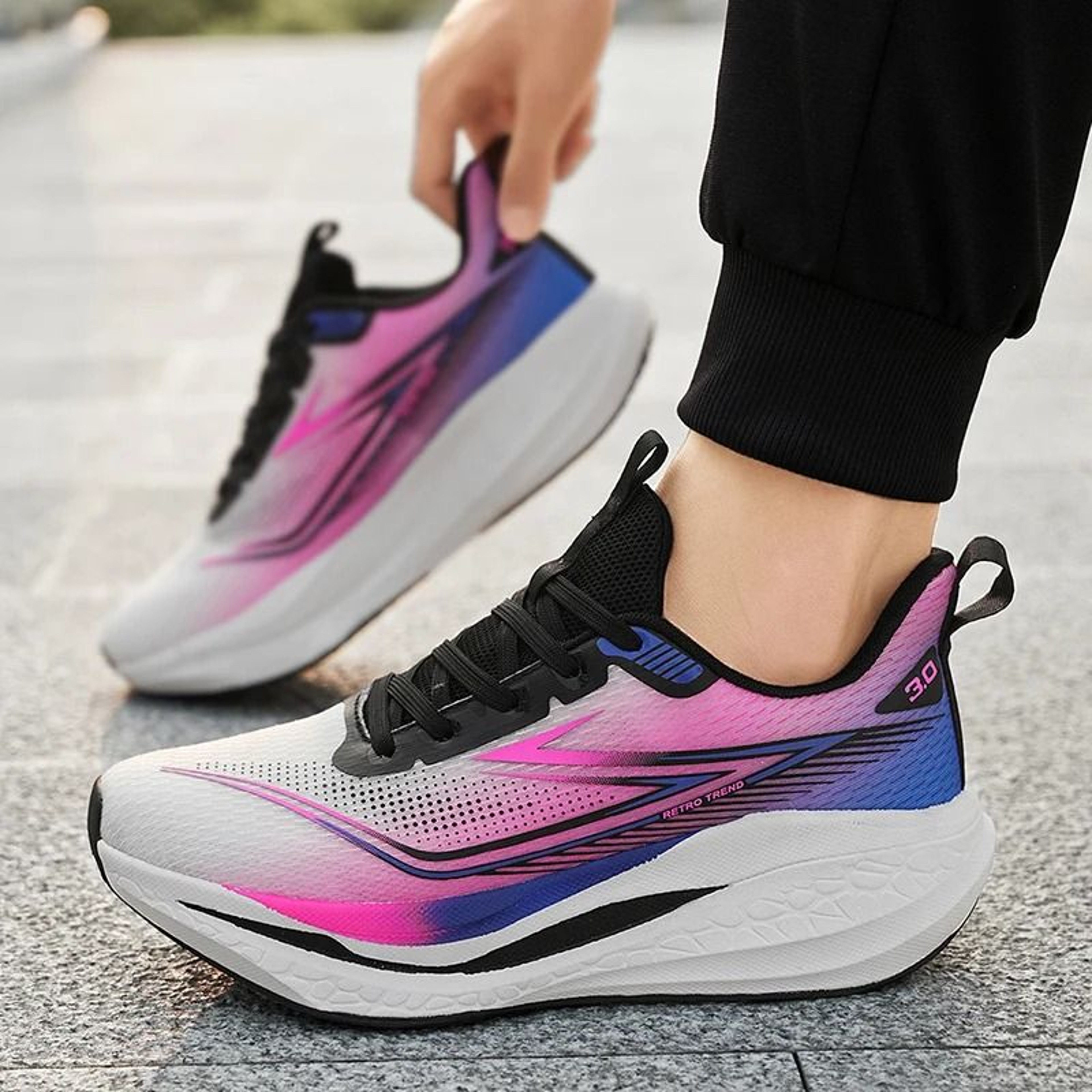 Mens Outdoor Mesh Breathable Sports Running Shoes With Cushioned Soles 4